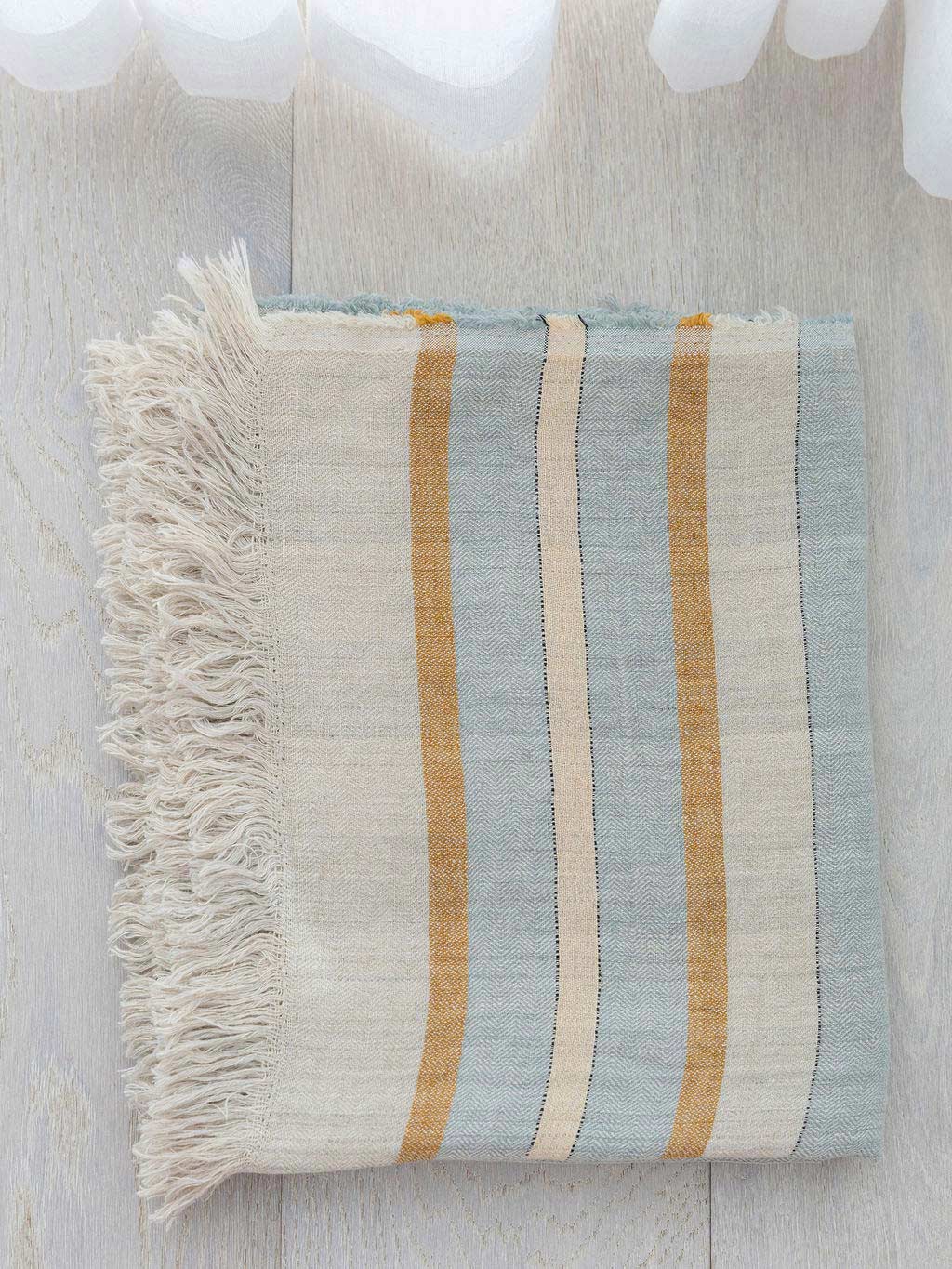 Arlo Woven Stripe Throw Seagrass