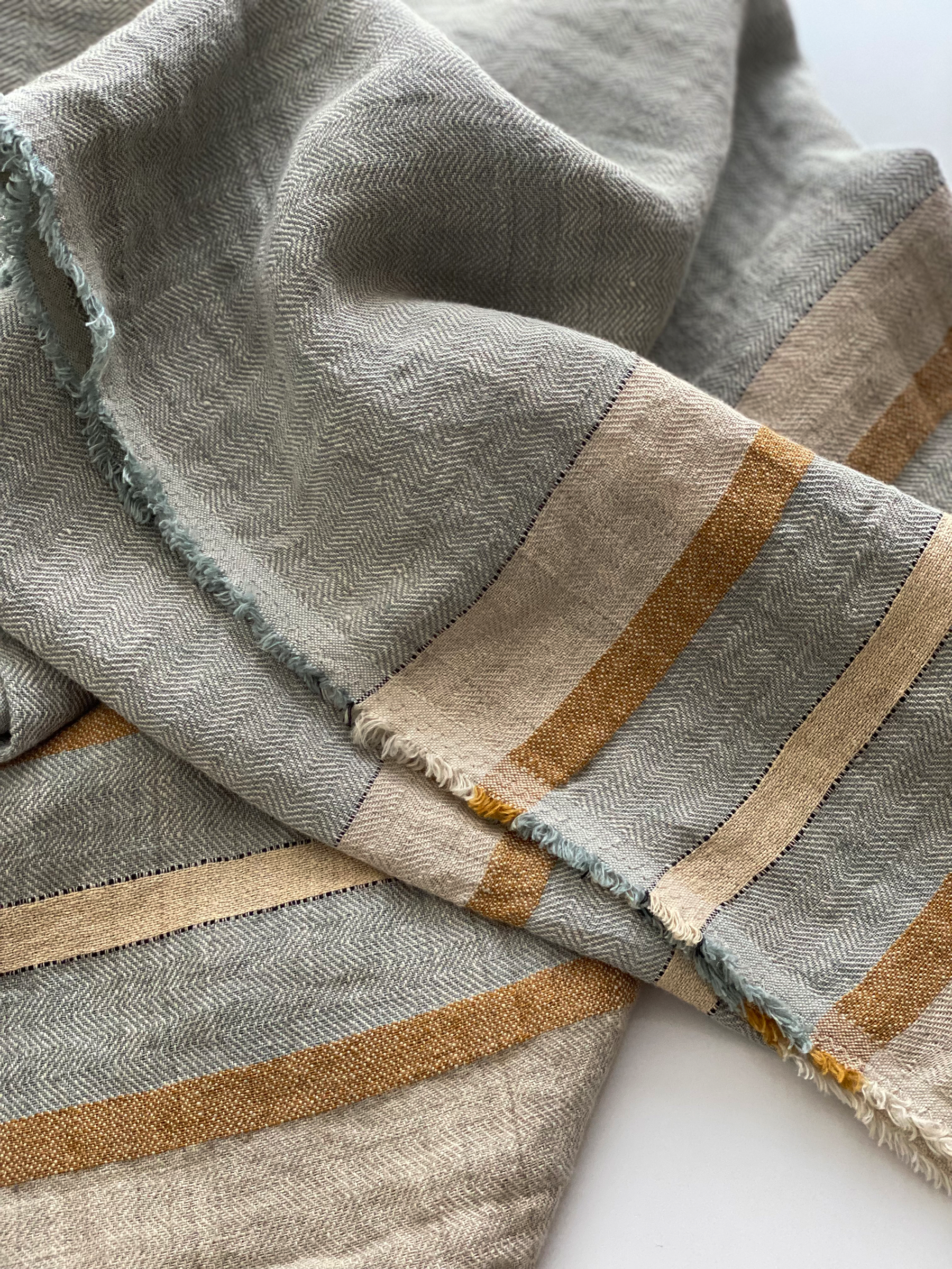Arlo Woven Stripe Throw Seagrass