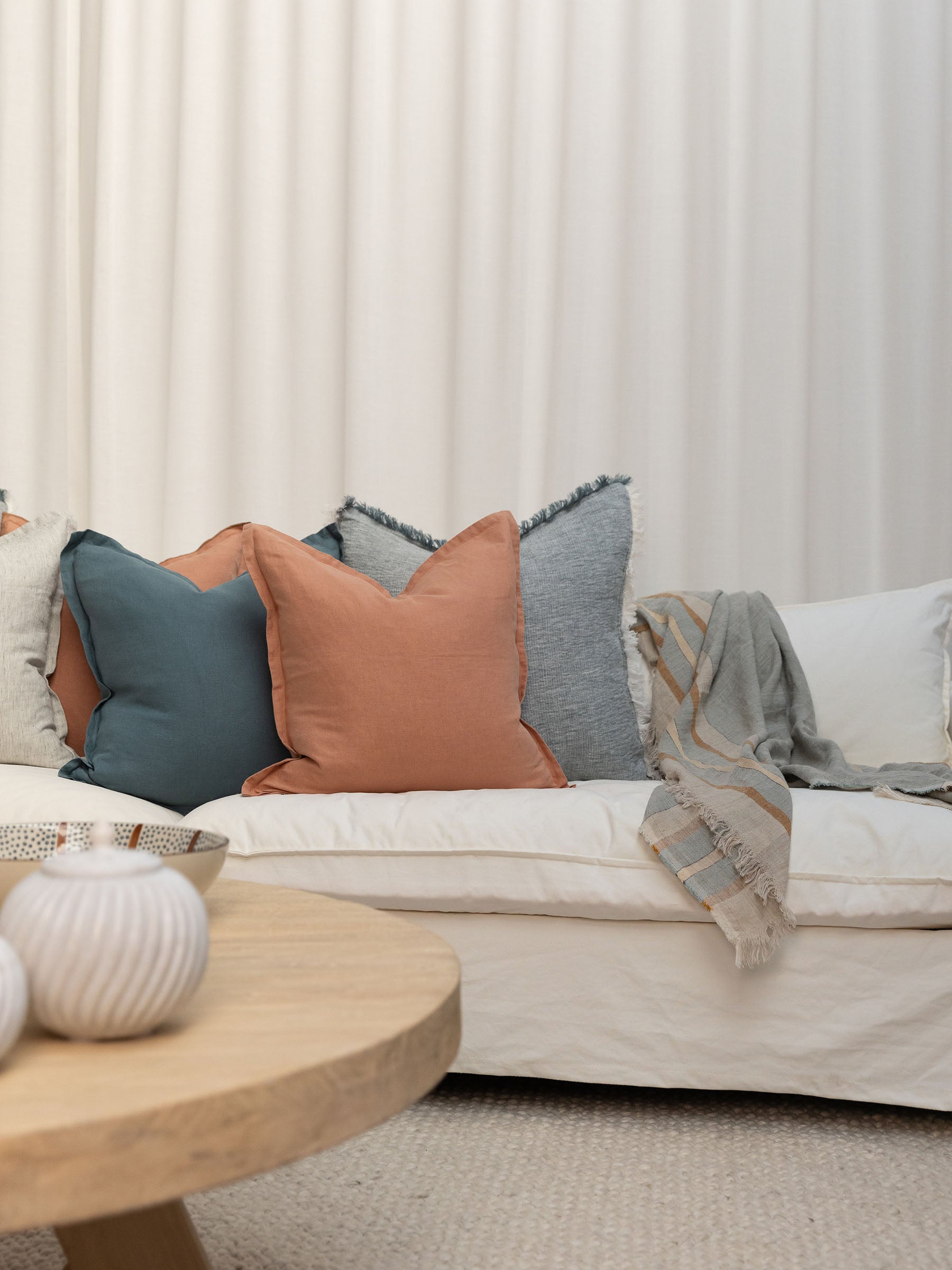 Arlo Woven Stripe Throw Seagrass