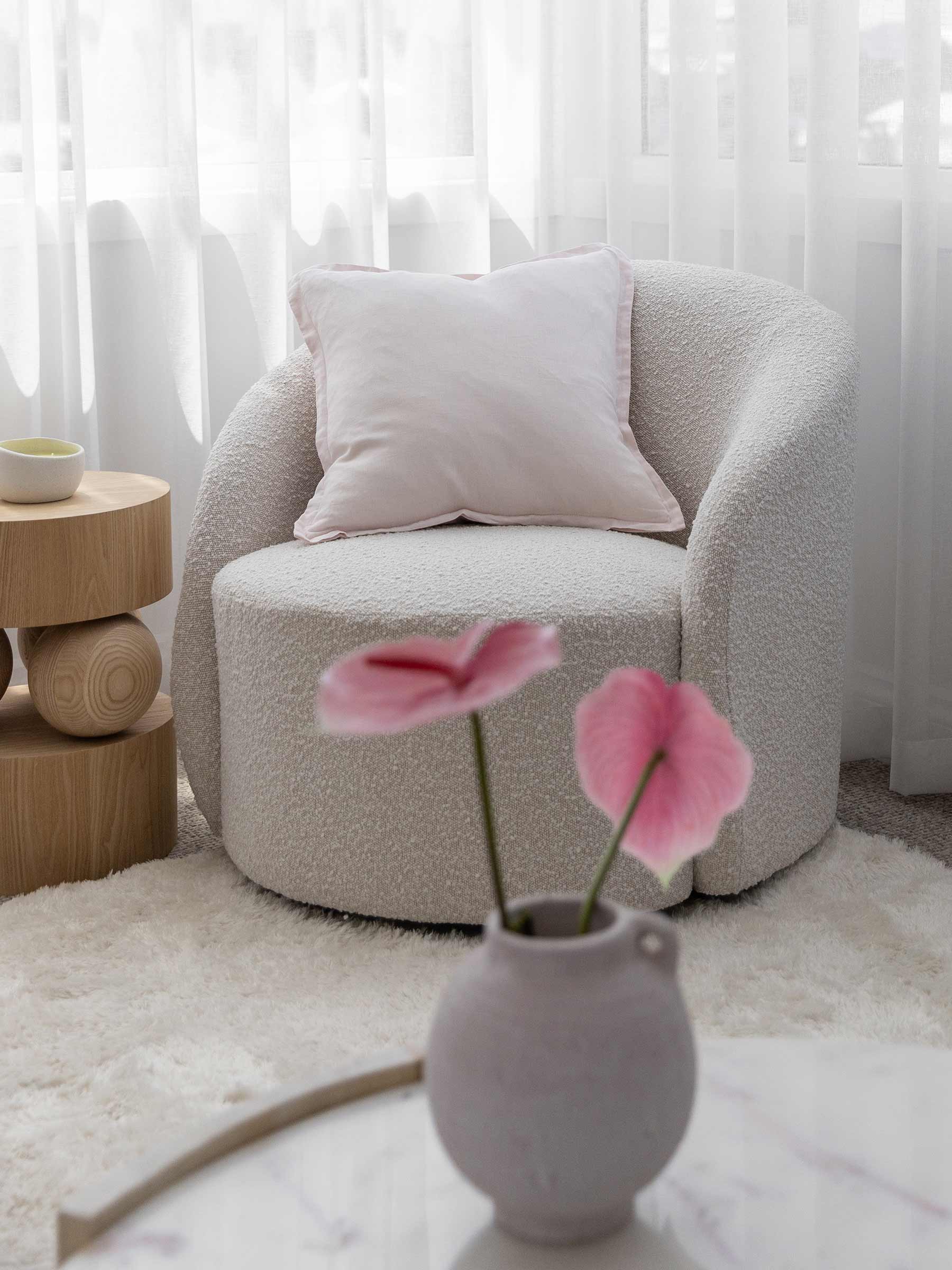Felix Linen Cushion Blush