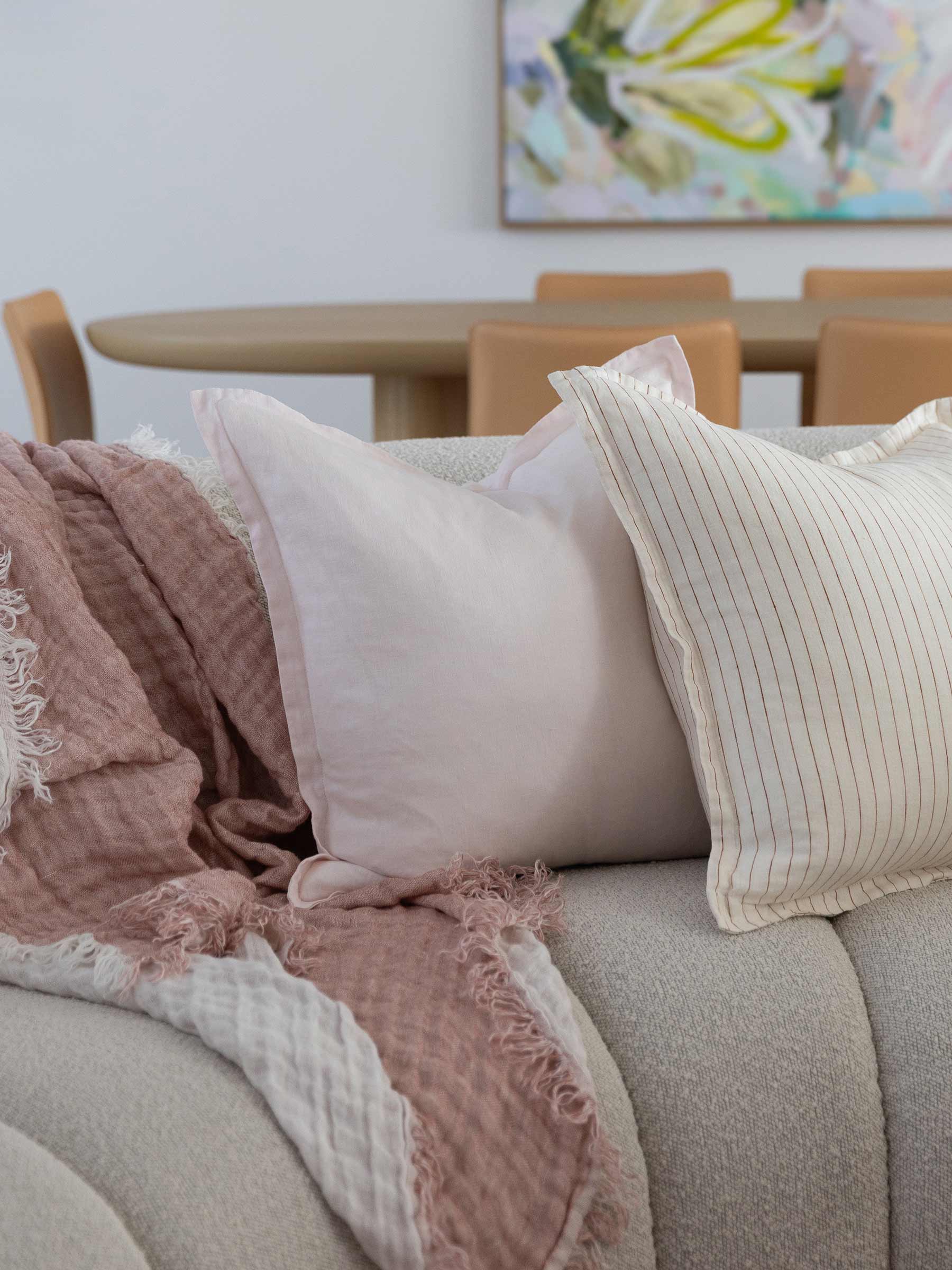 Felix Linen Cushion Blush