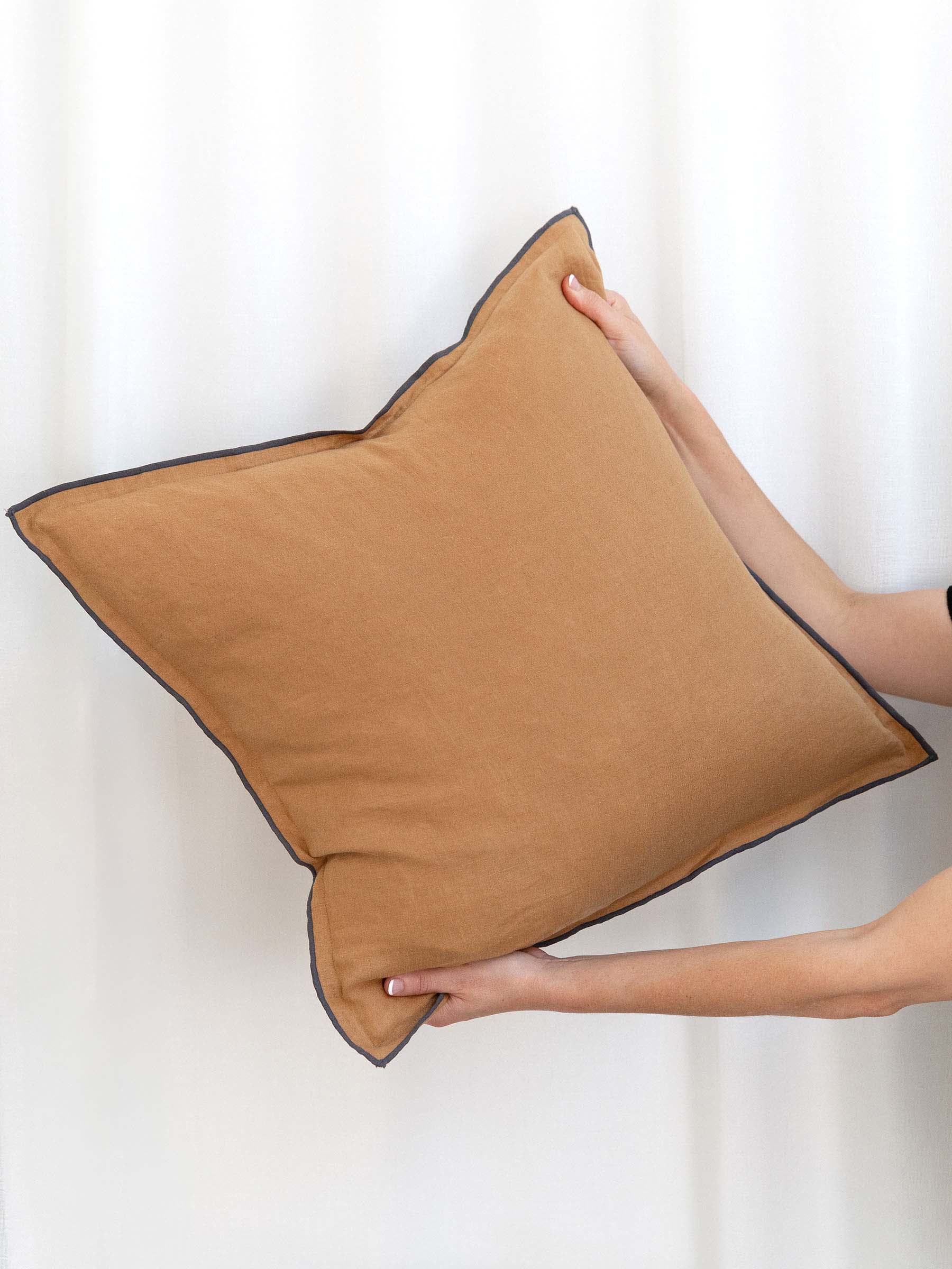 Harlow Linen Cushion Butterscotch