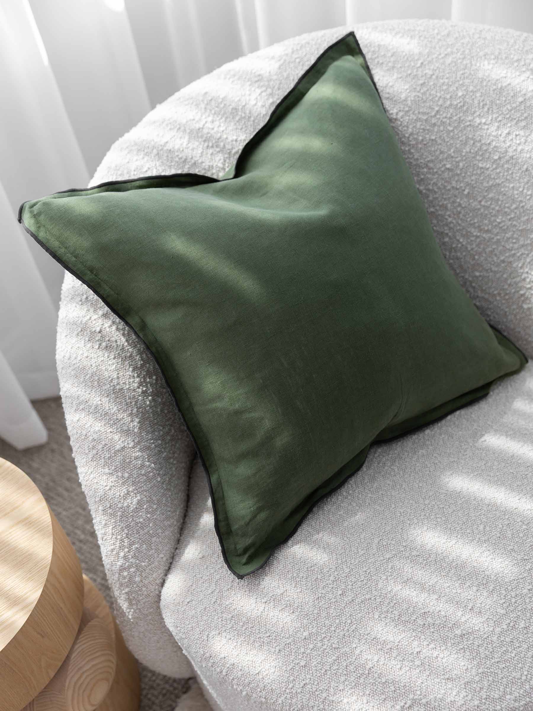 Harlow Linen Cushion Basil | PRE ORDER