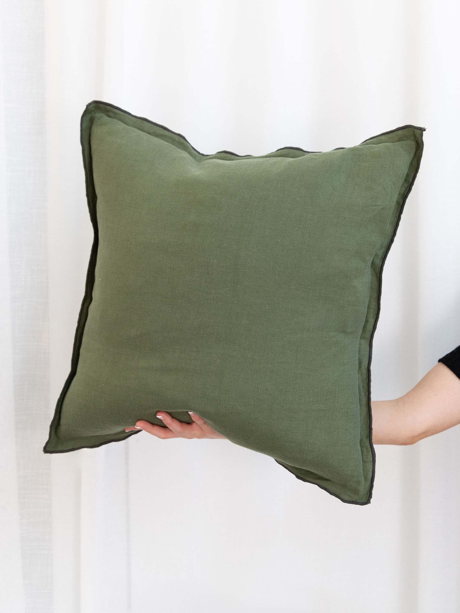 Harlow Linen Cushion Basil