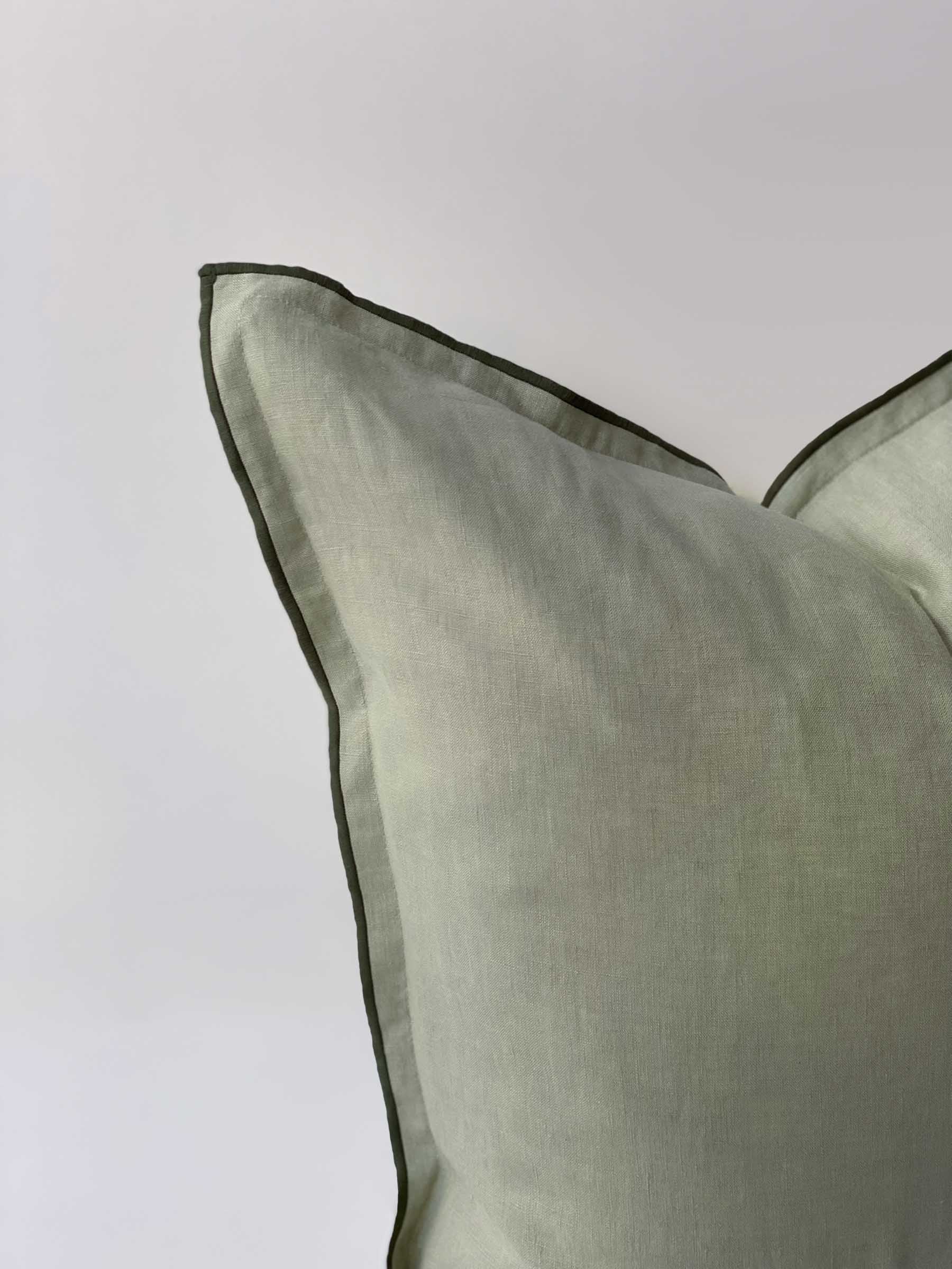 Harlow Linen Cushion Gumleaf