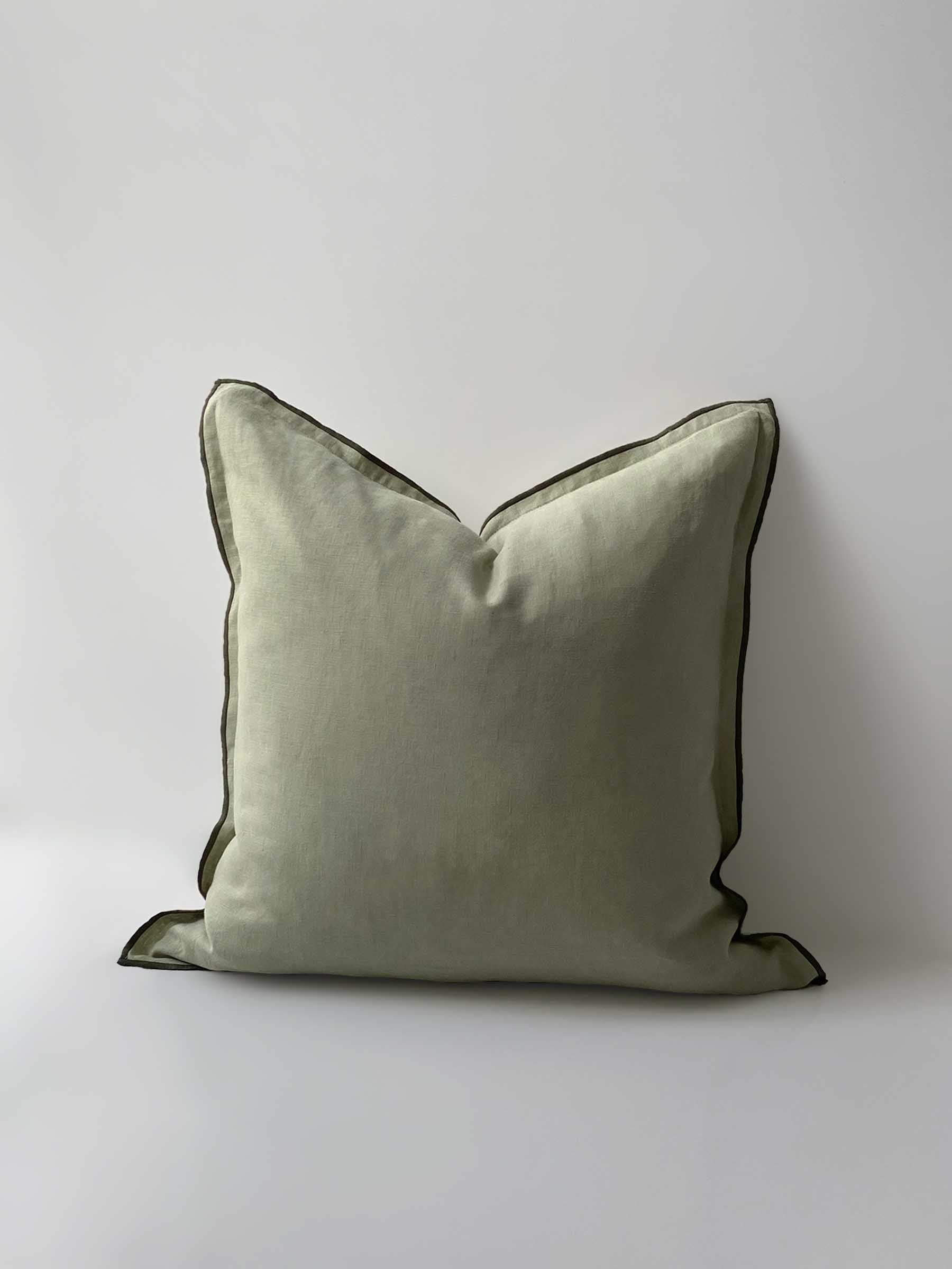 Harlow Linen Cushion Gumleaf