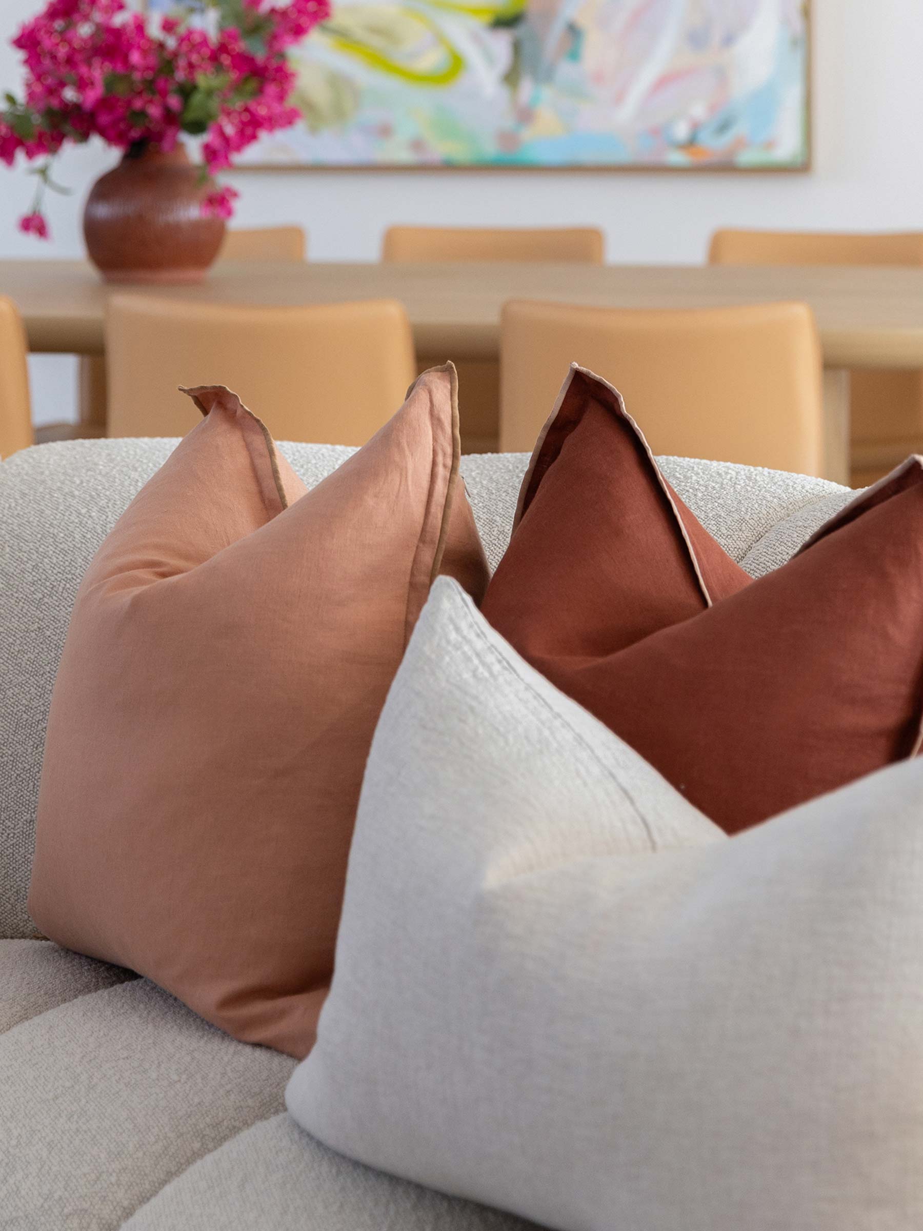 Harlow Linen Cushion Clay
