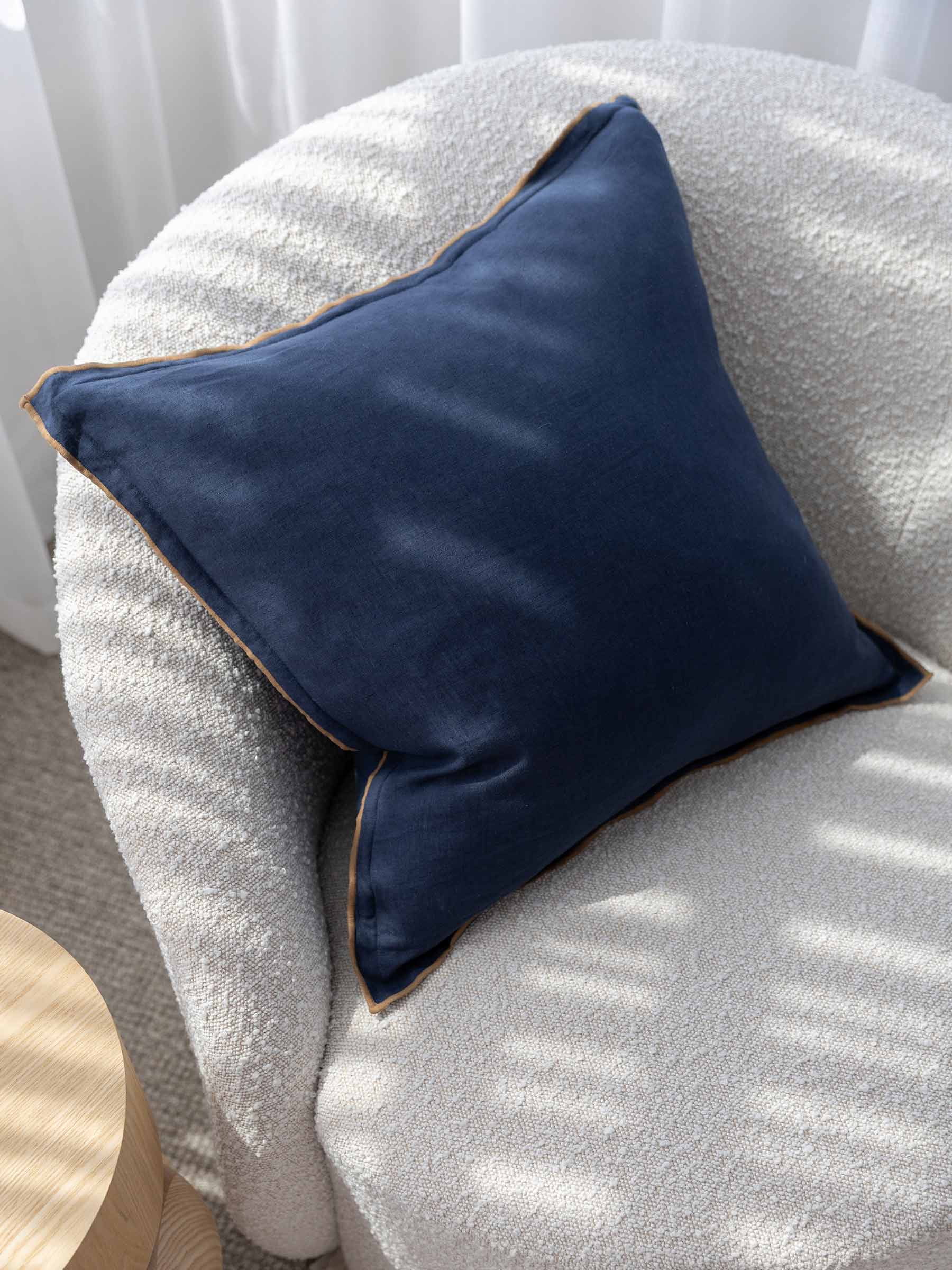 Harlow Linen Cushion Navy | PRE ORDER