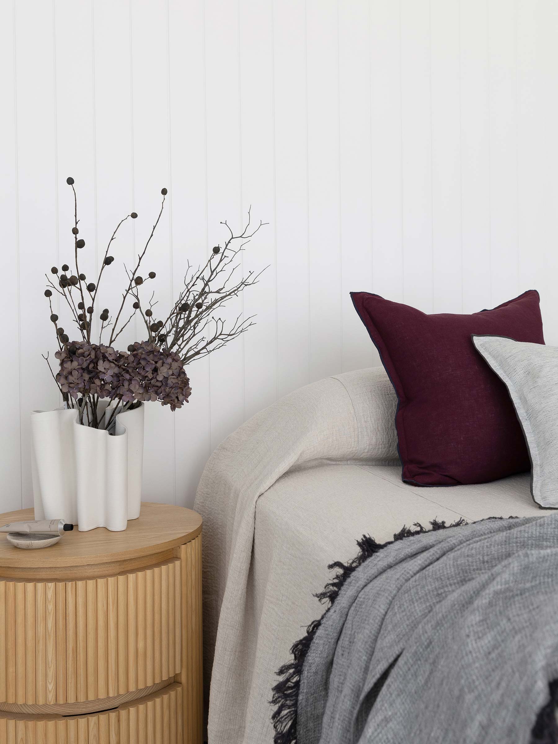 Harlow Linen Cushion Plum Noir