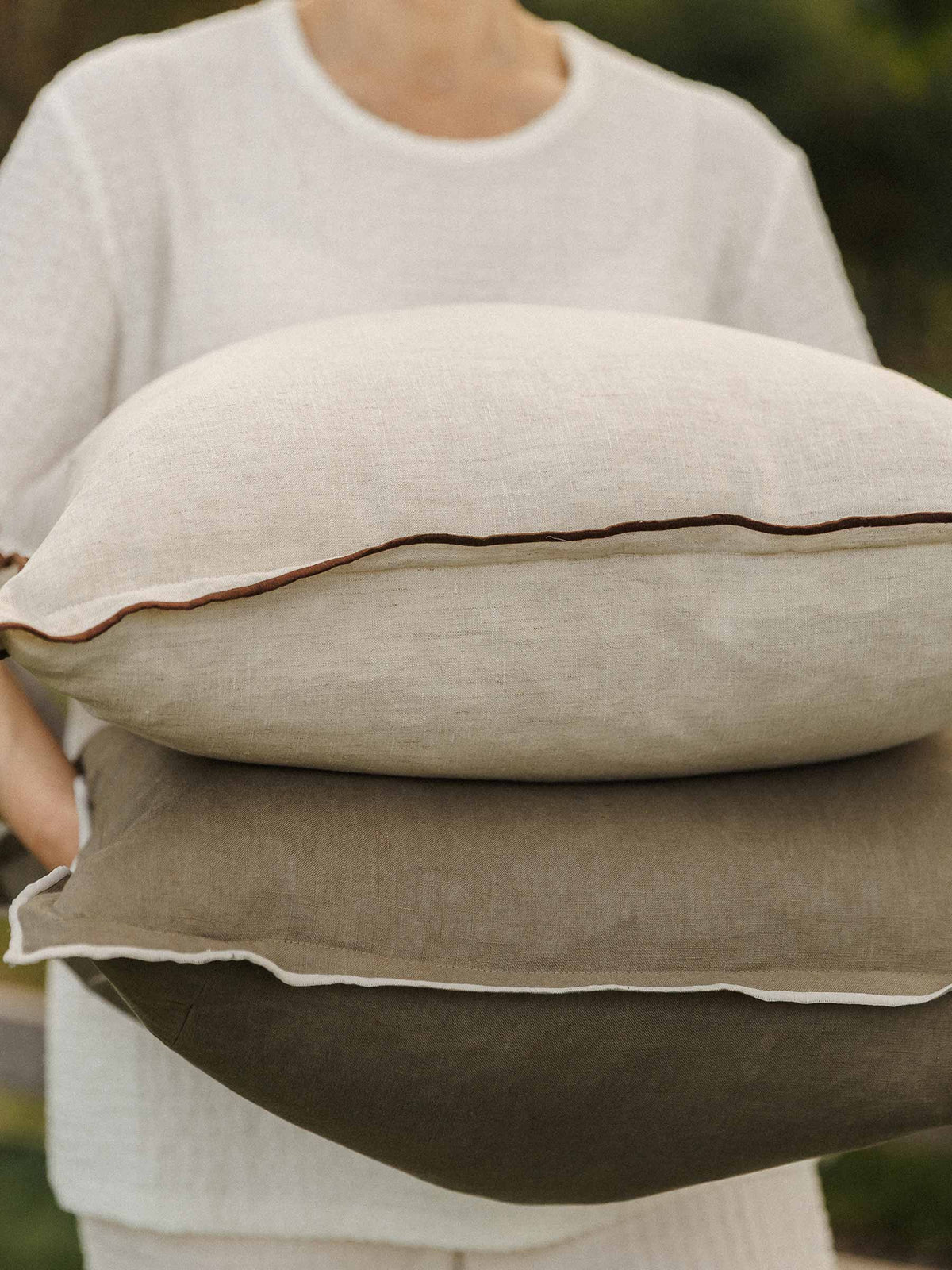 Harlow Linen Cushion Bayleaf | PRE ORDER
