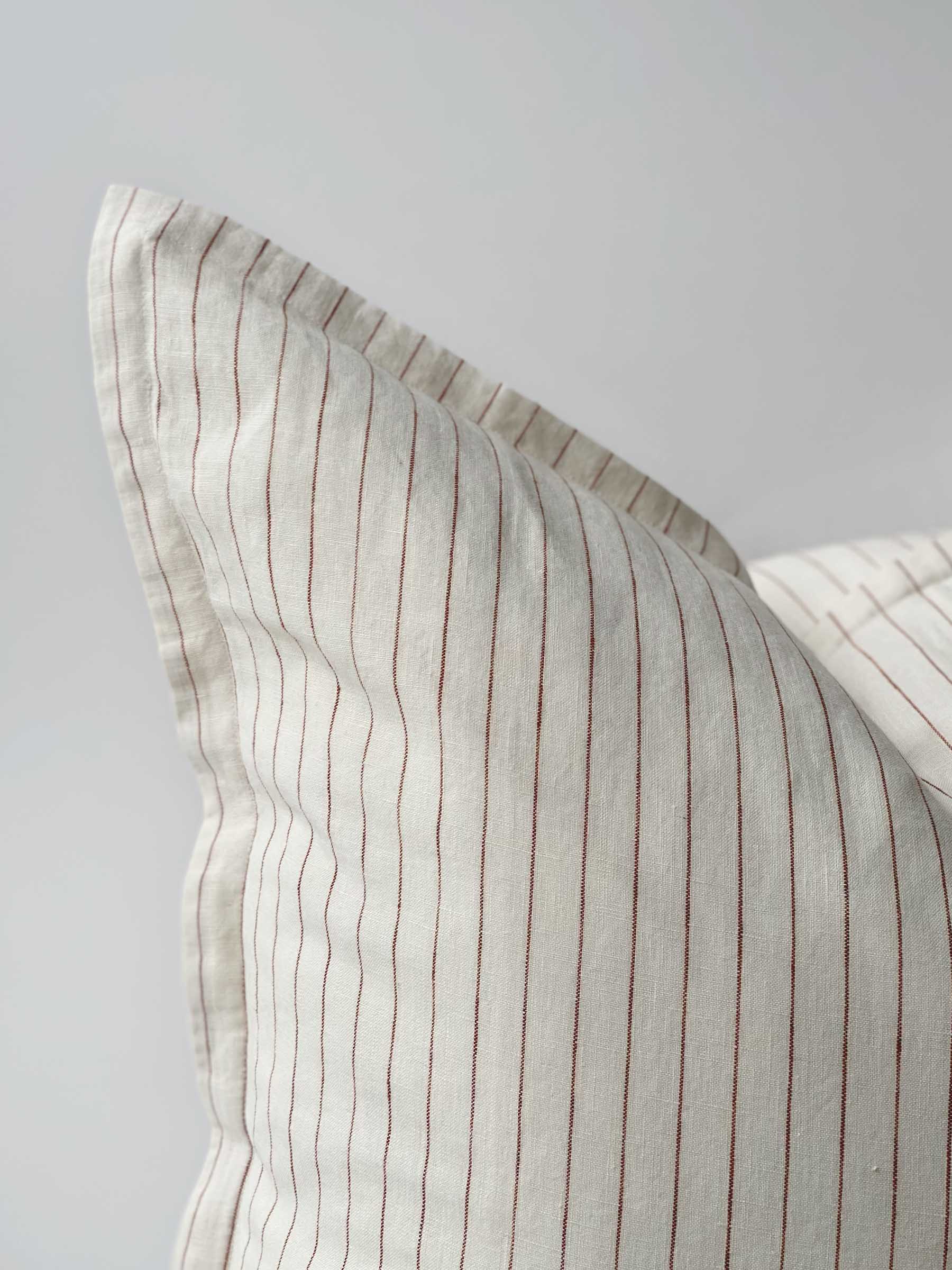 Hudson Linen Cushion Rust Stripe