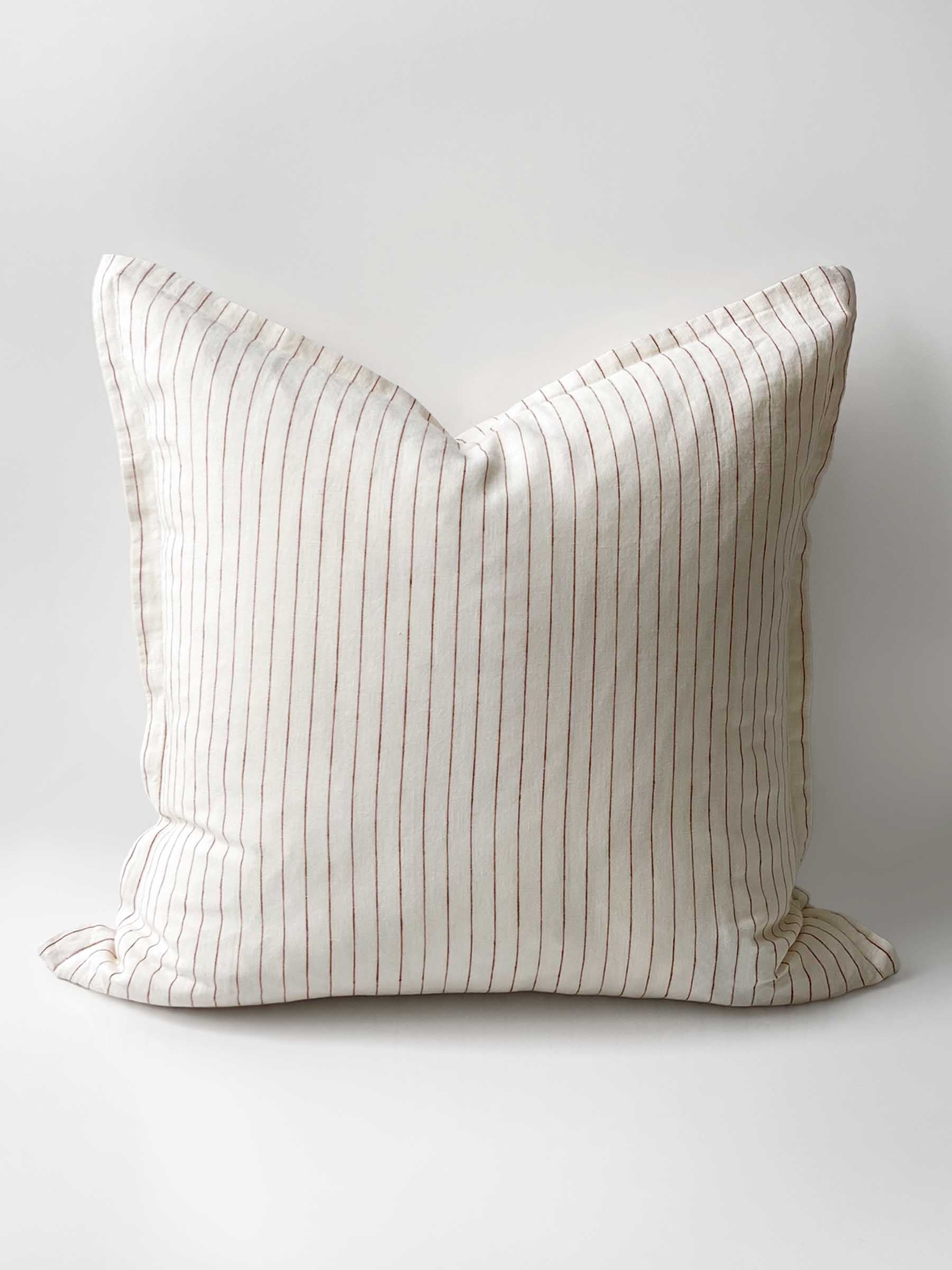 Hudson Linen Cushion Rust Stripe