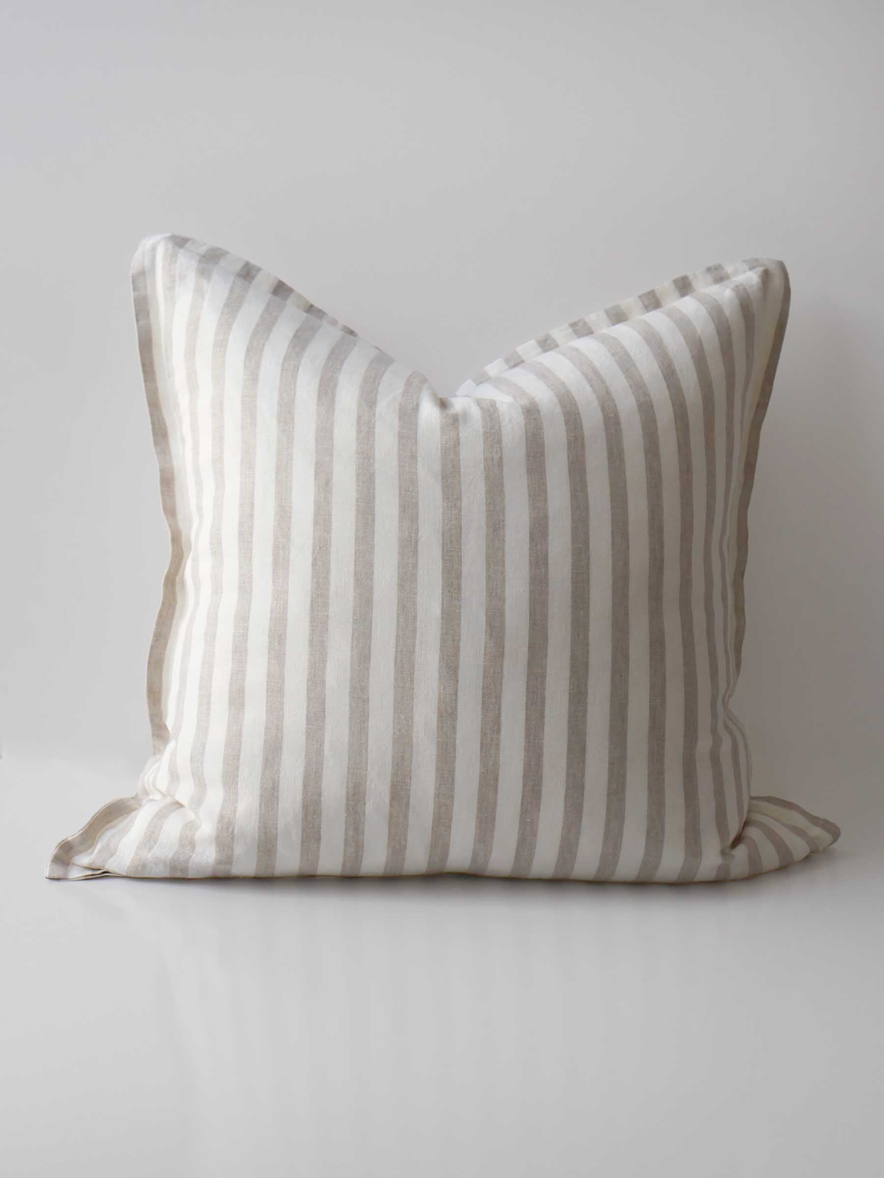 Hudson Linen Cushion Natural Stripe