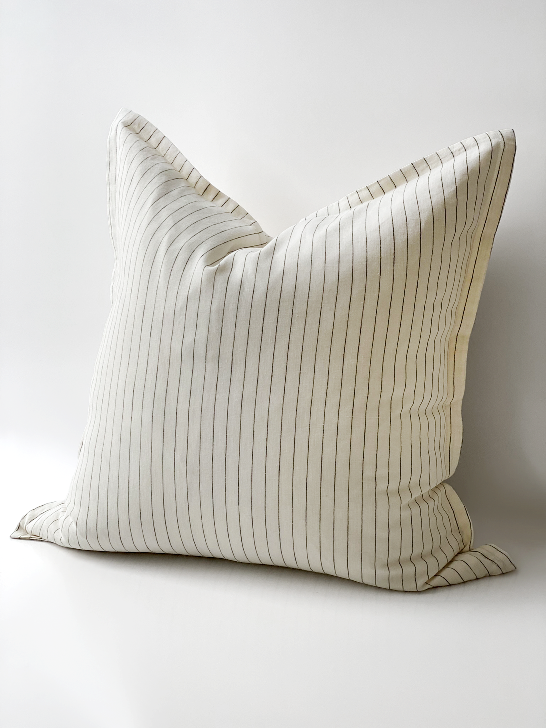 Hudson Linen Cushion Olive Stripe