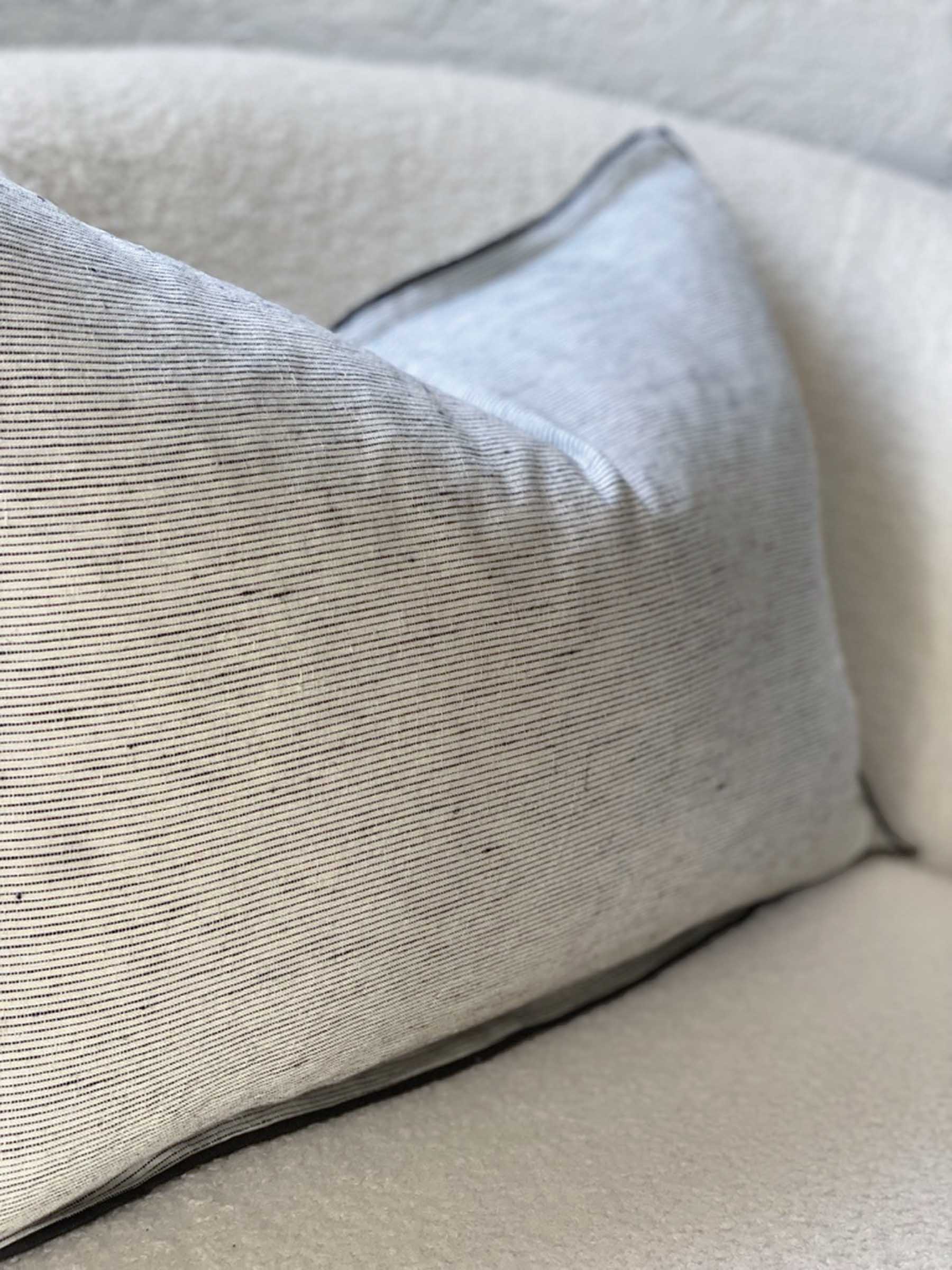 Lucas Lumbar Linen Cushion Pinstripe