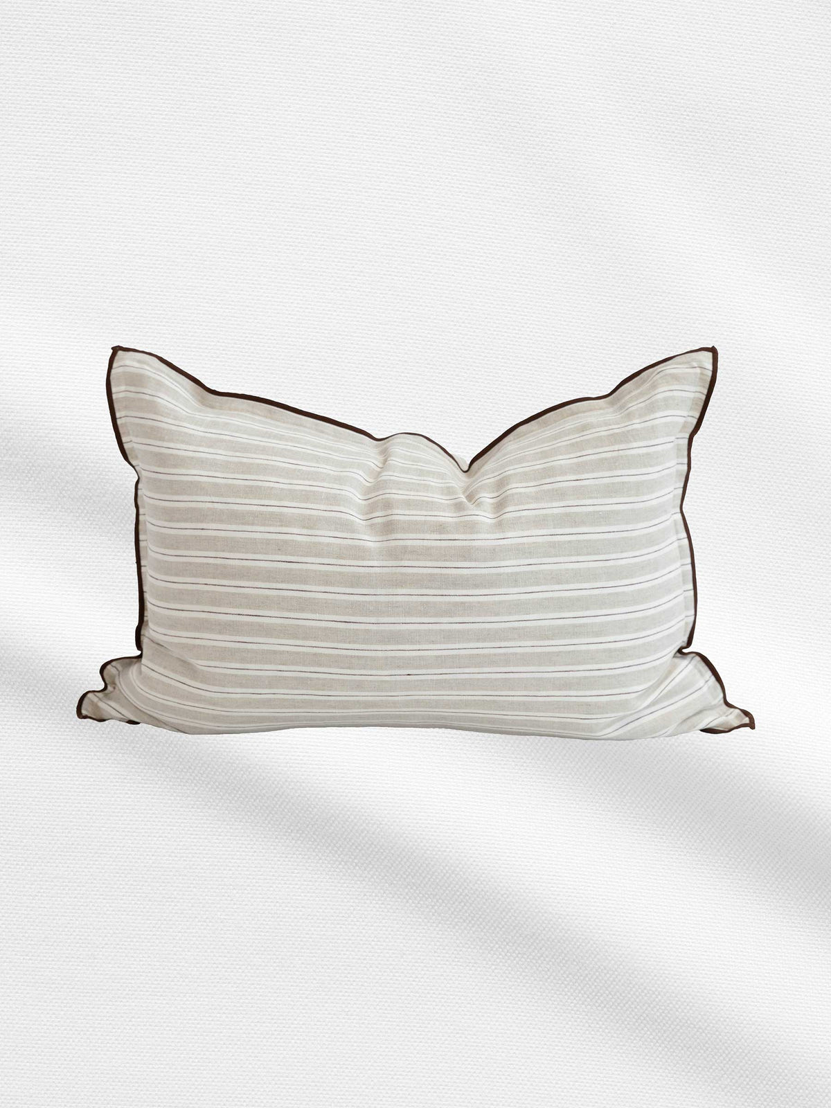 Lucas Lumbar Linen Cushion Cappuccino Stripe | PRE ORDER