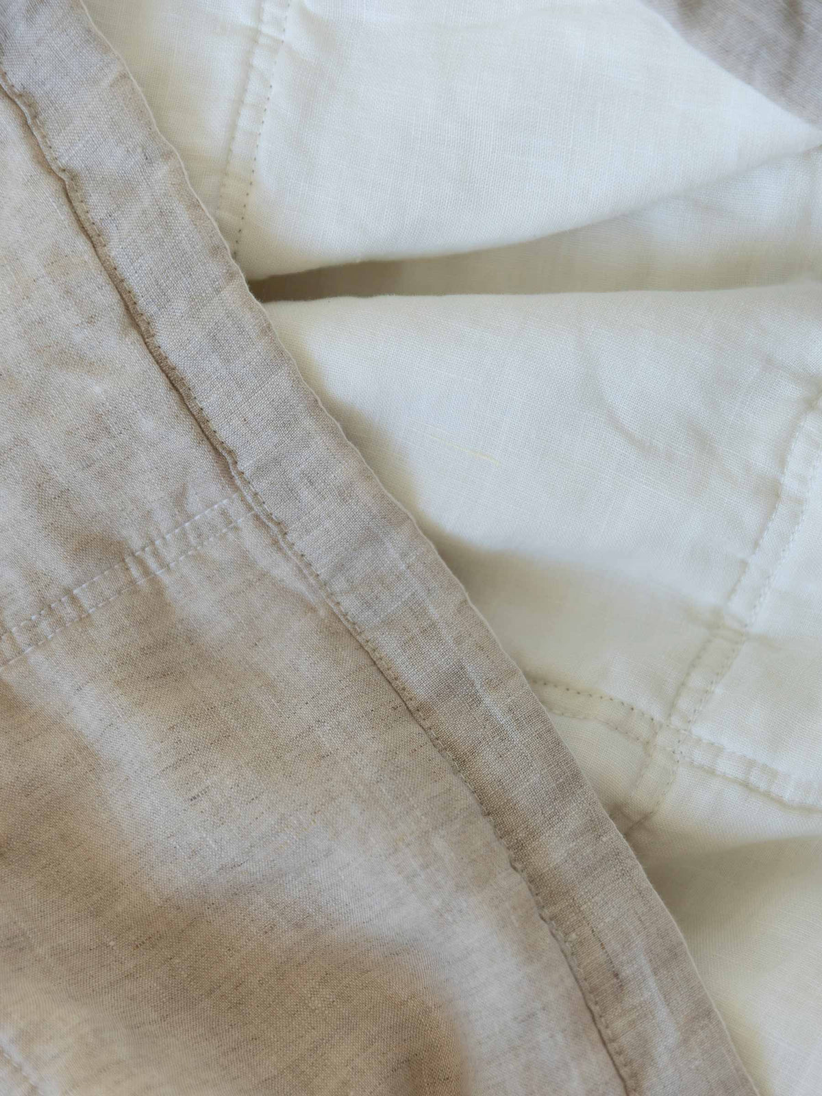 Margot Double Sided Linen Quilt Natural / Ivory with Bamboo Fill | PRE ORDER