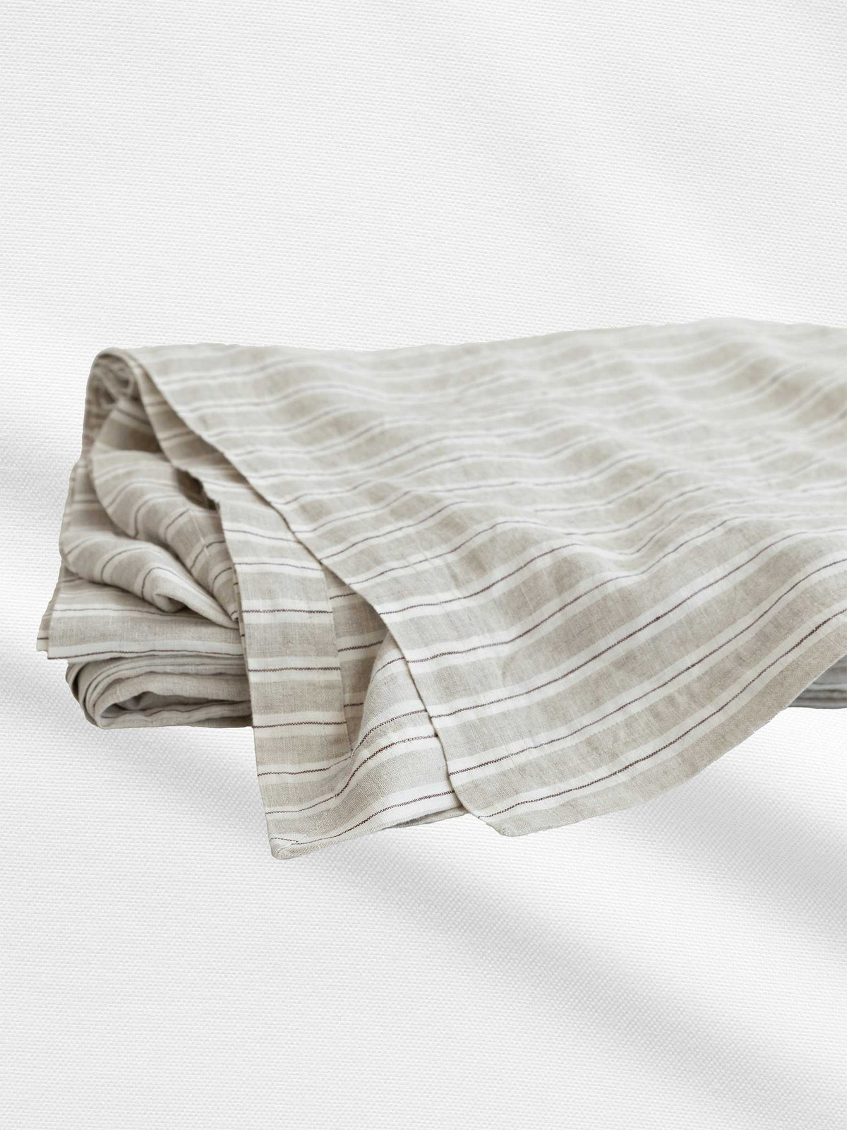 Marlow Linen Lightweight Bed Cover Cappuccino Stripe | PRE ORDER