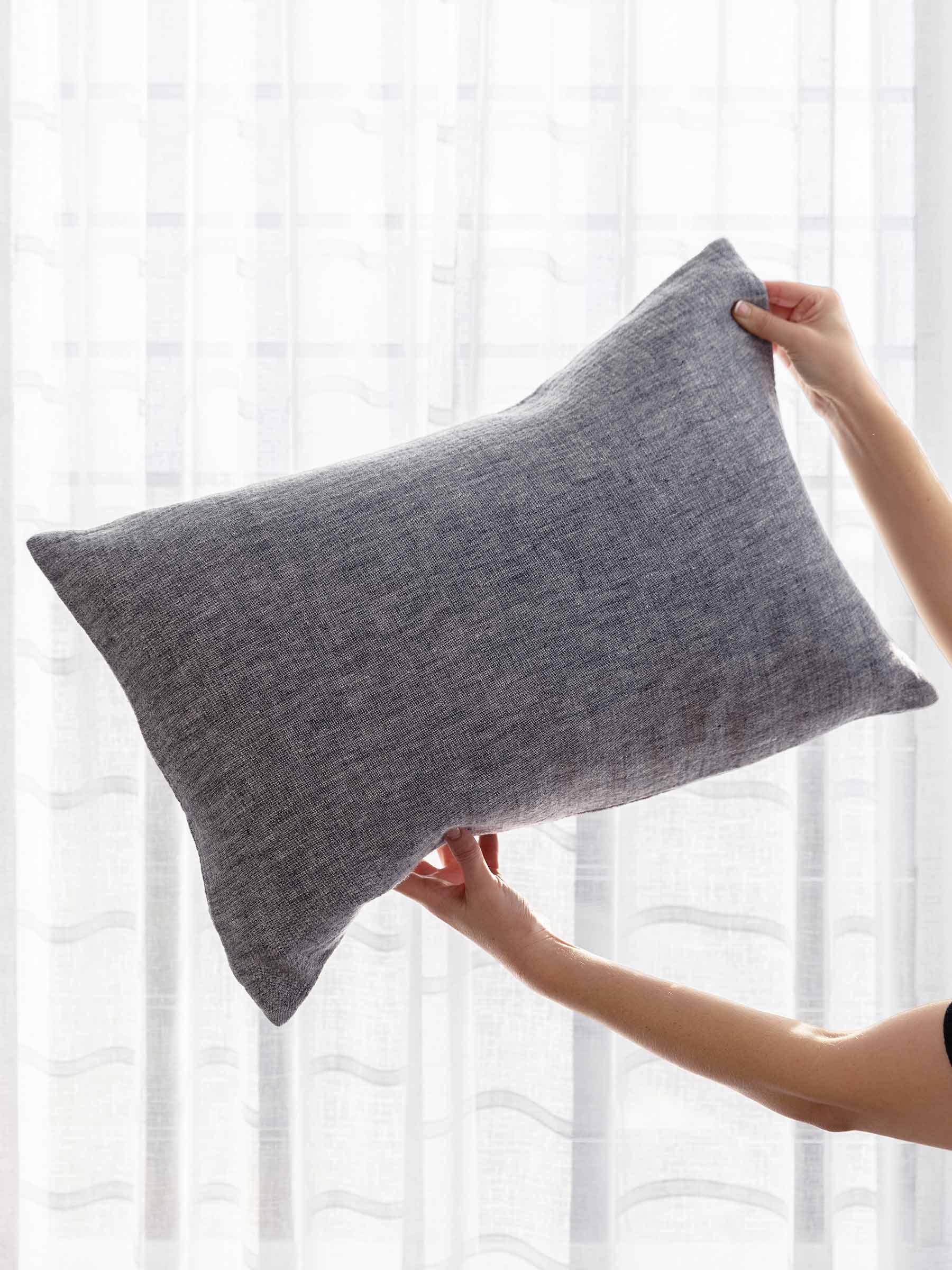 Oliver Heavy Linen Lumbar Cushion Navy