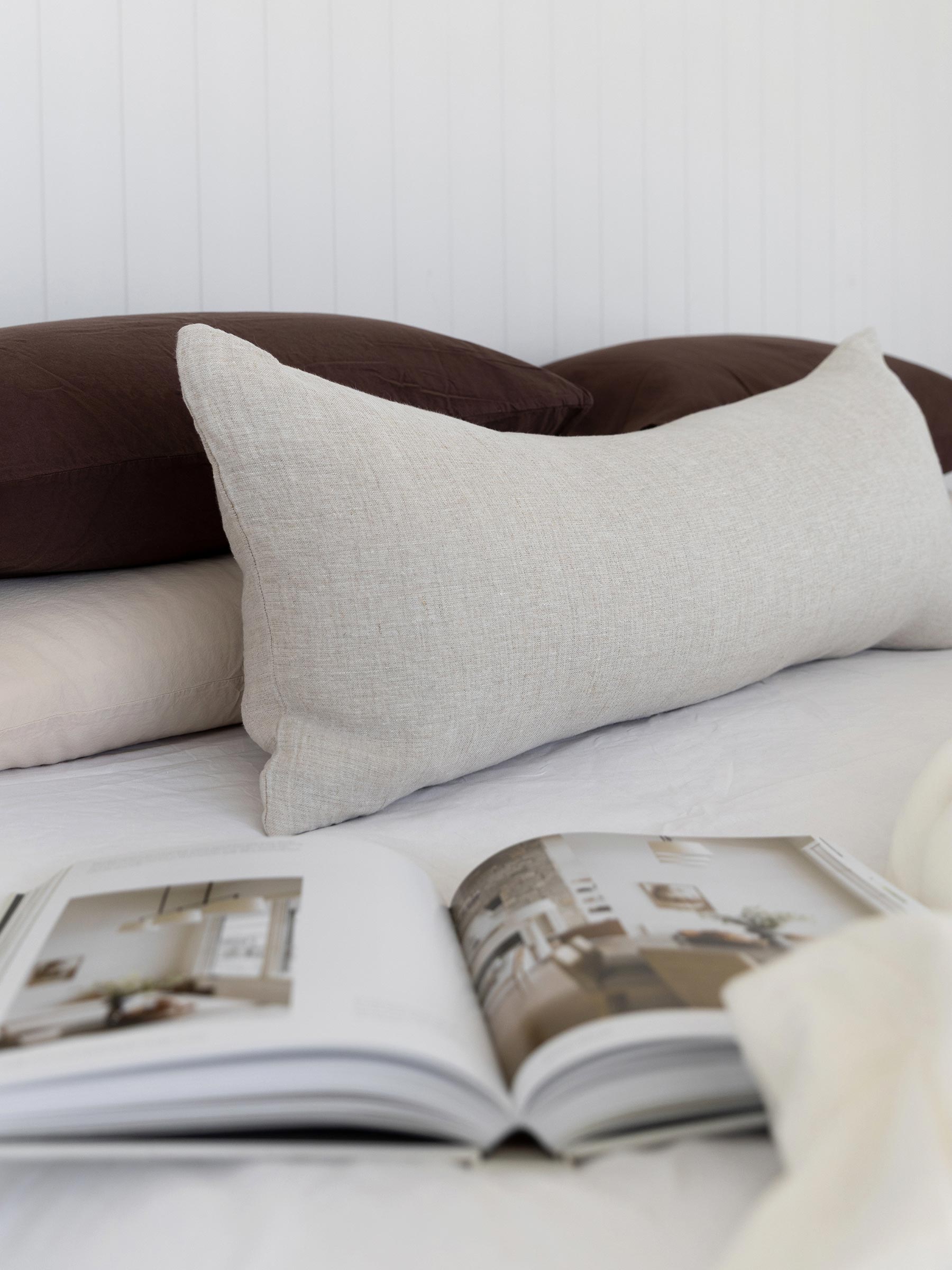Oliver Heavy Linen Long Lumbar Cushion Natural
