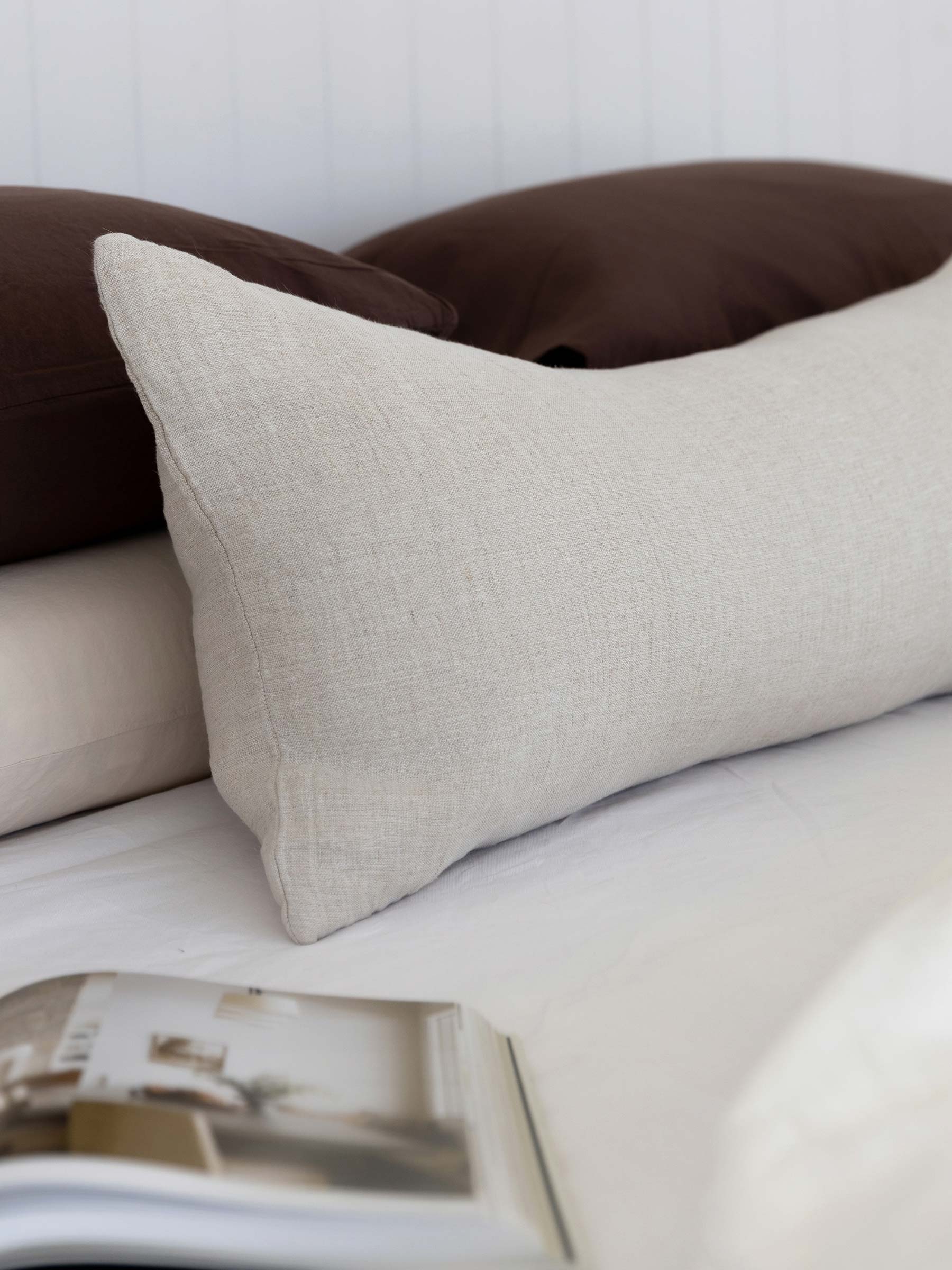 Oliver Heavy Linen Long Lumbar Cushion Natural