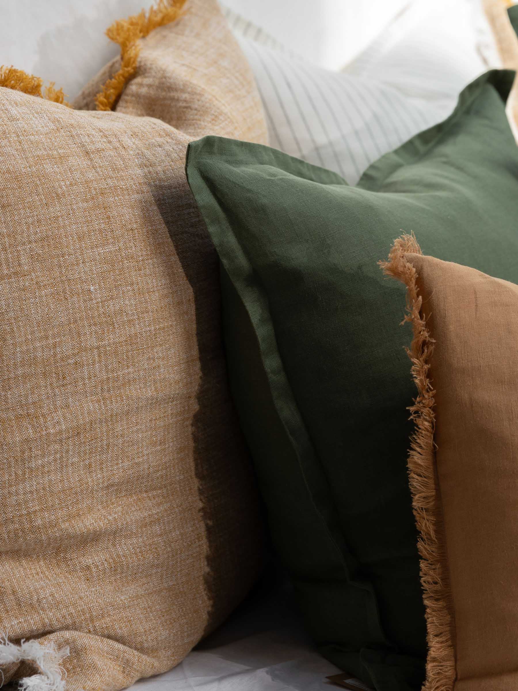 Oliver Heavy Linen Cushion Gold