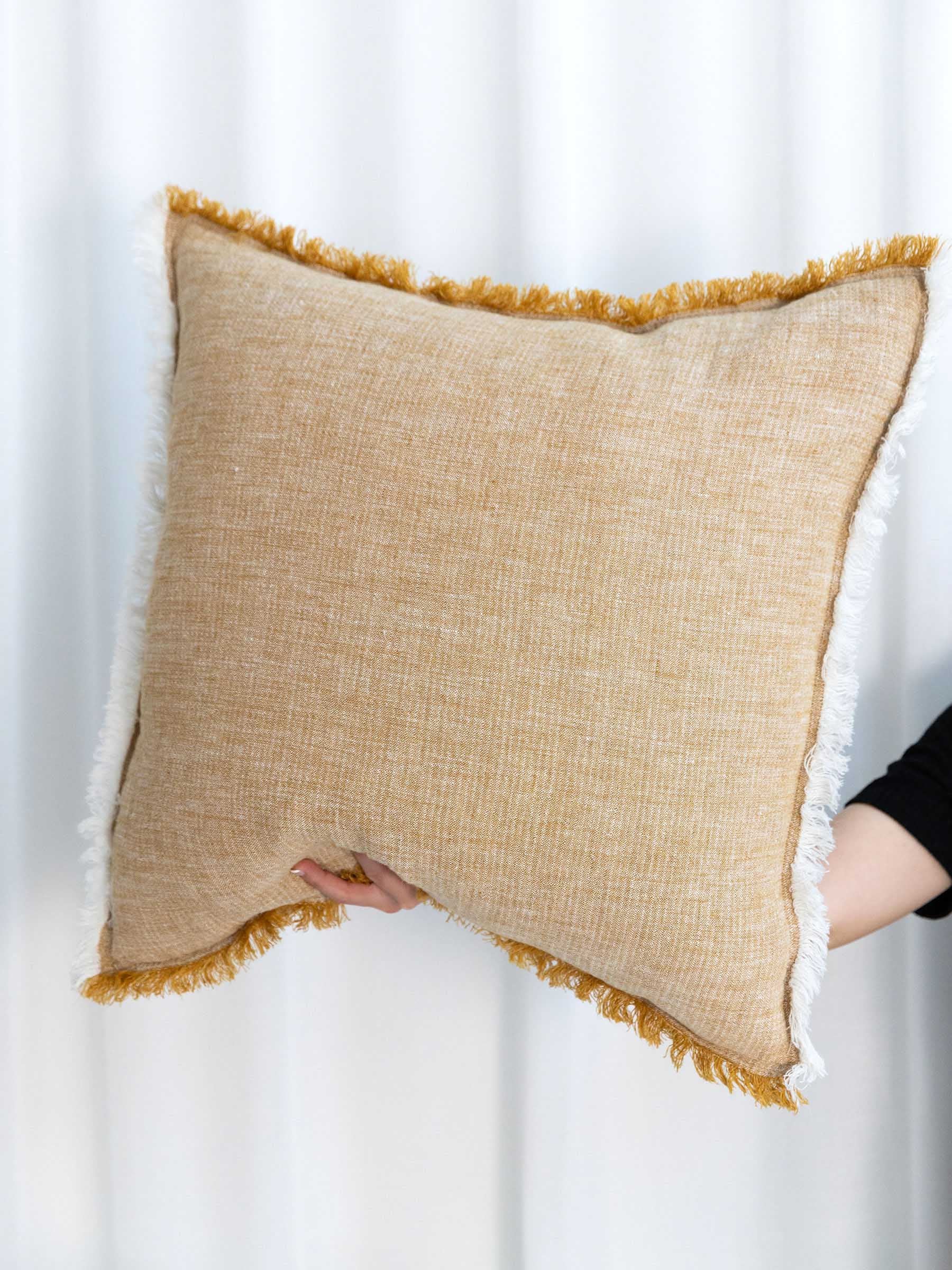 Oliver Heavy Linen Cushion Gold