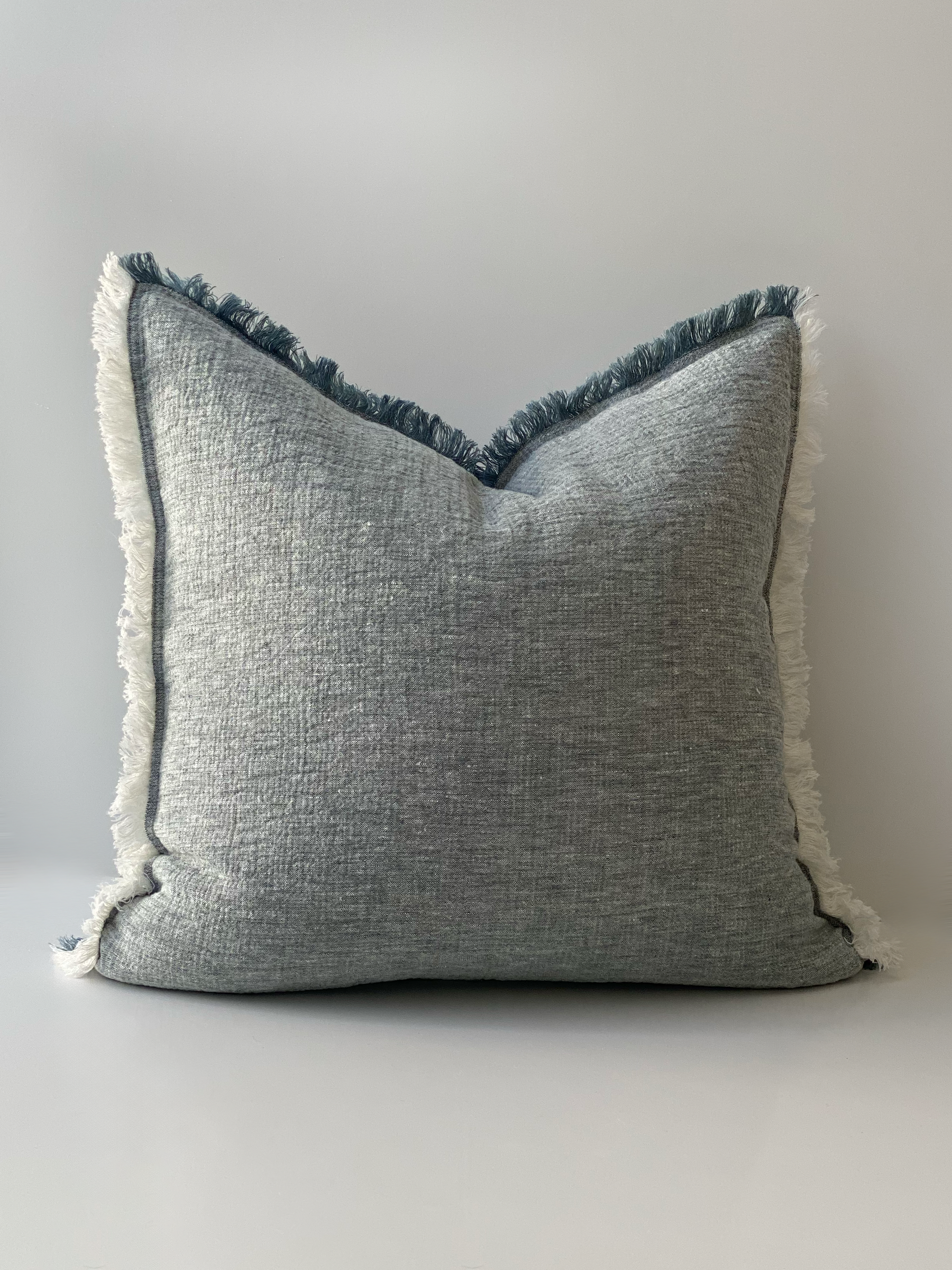 Oliver Heavy Linen Cushion Petrol