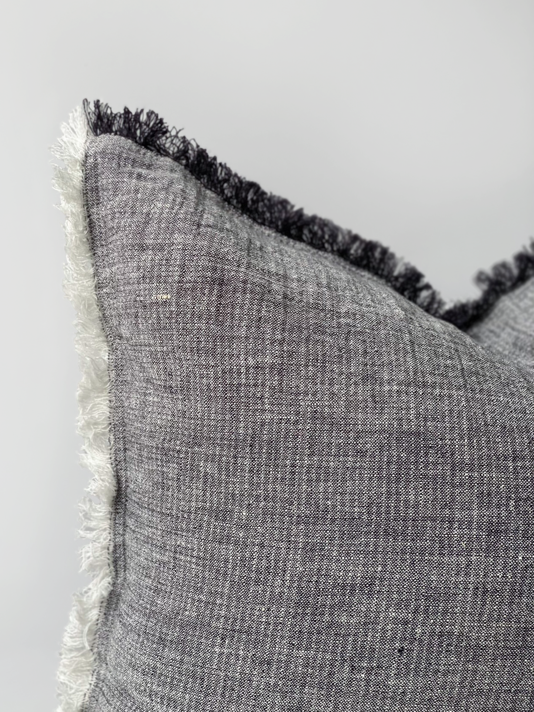 Oliver Heavy Linen Cushion Charcoal