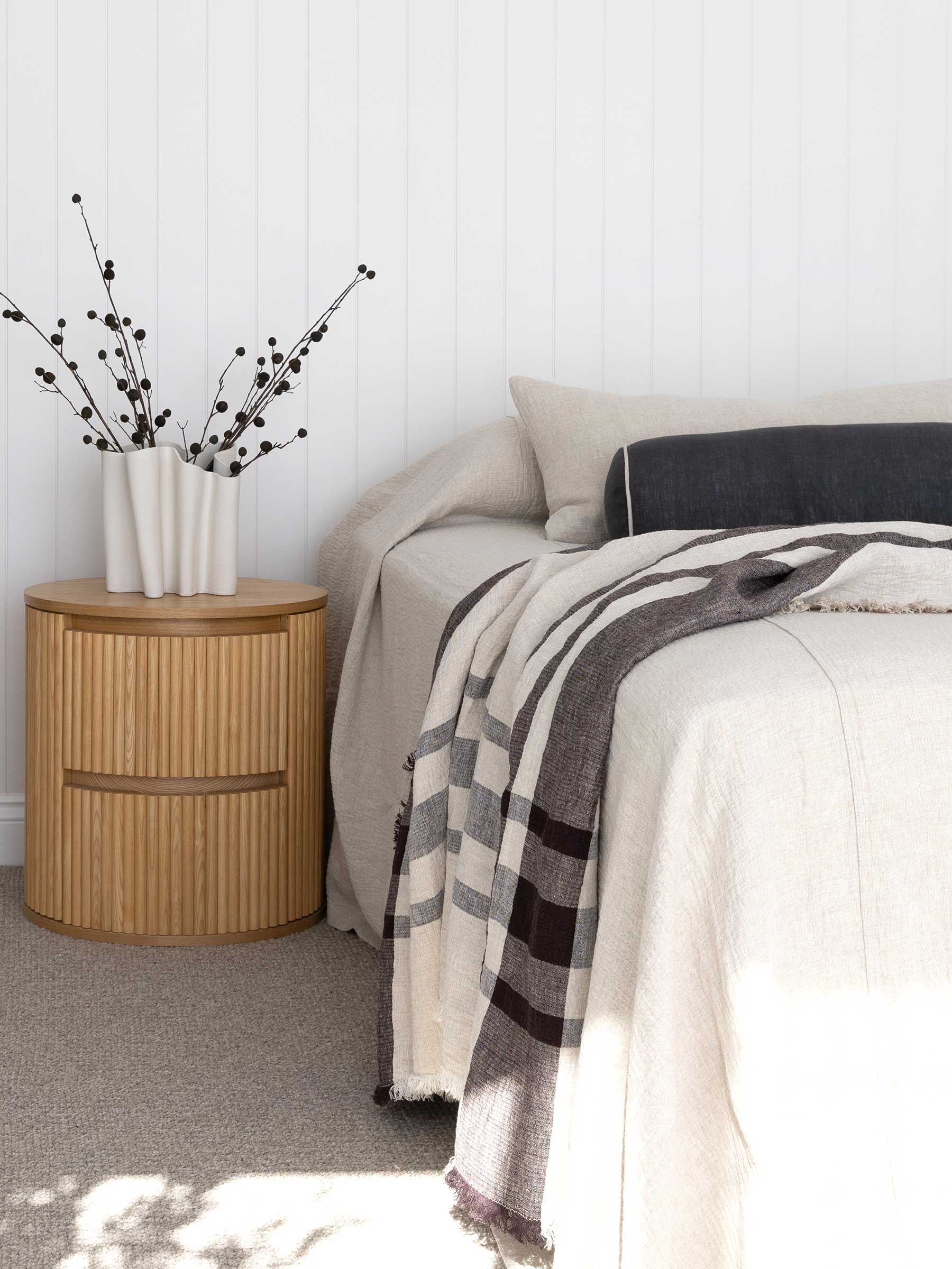 Oliver Heavy Linen Grand Bed Cover Natural