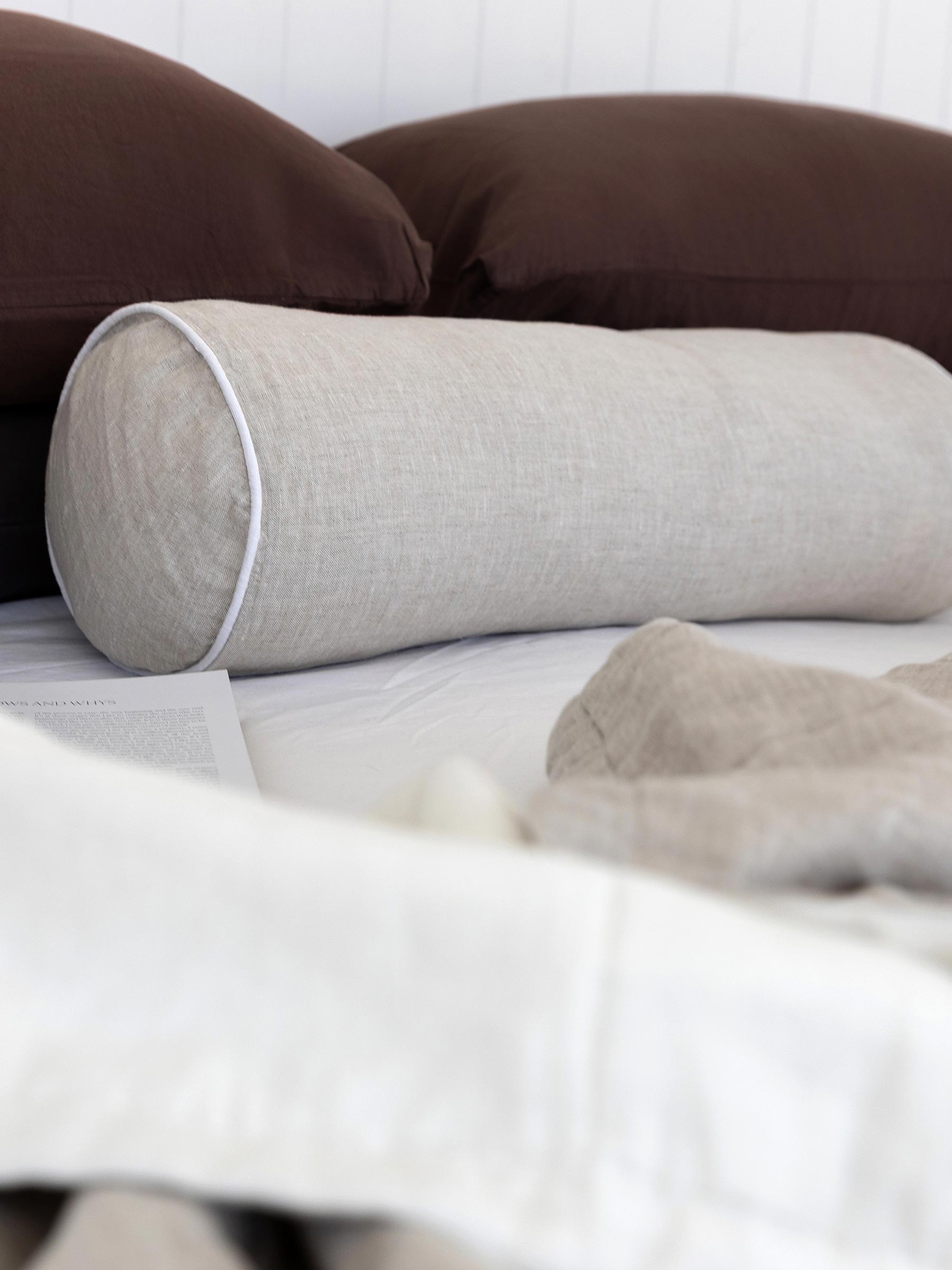 Piper Linen Bolster Cushion Natural