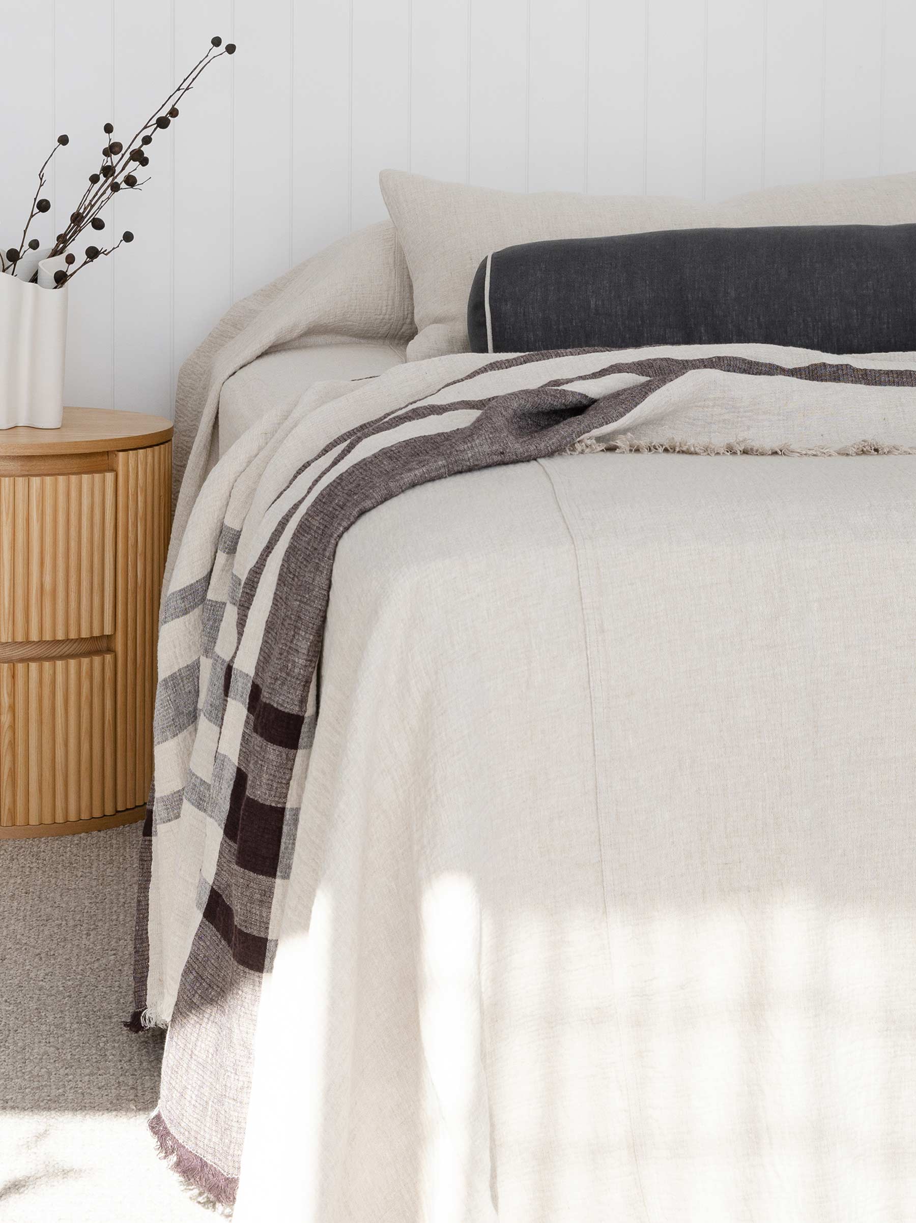 Piper Linen Bolster Cushion Pepper