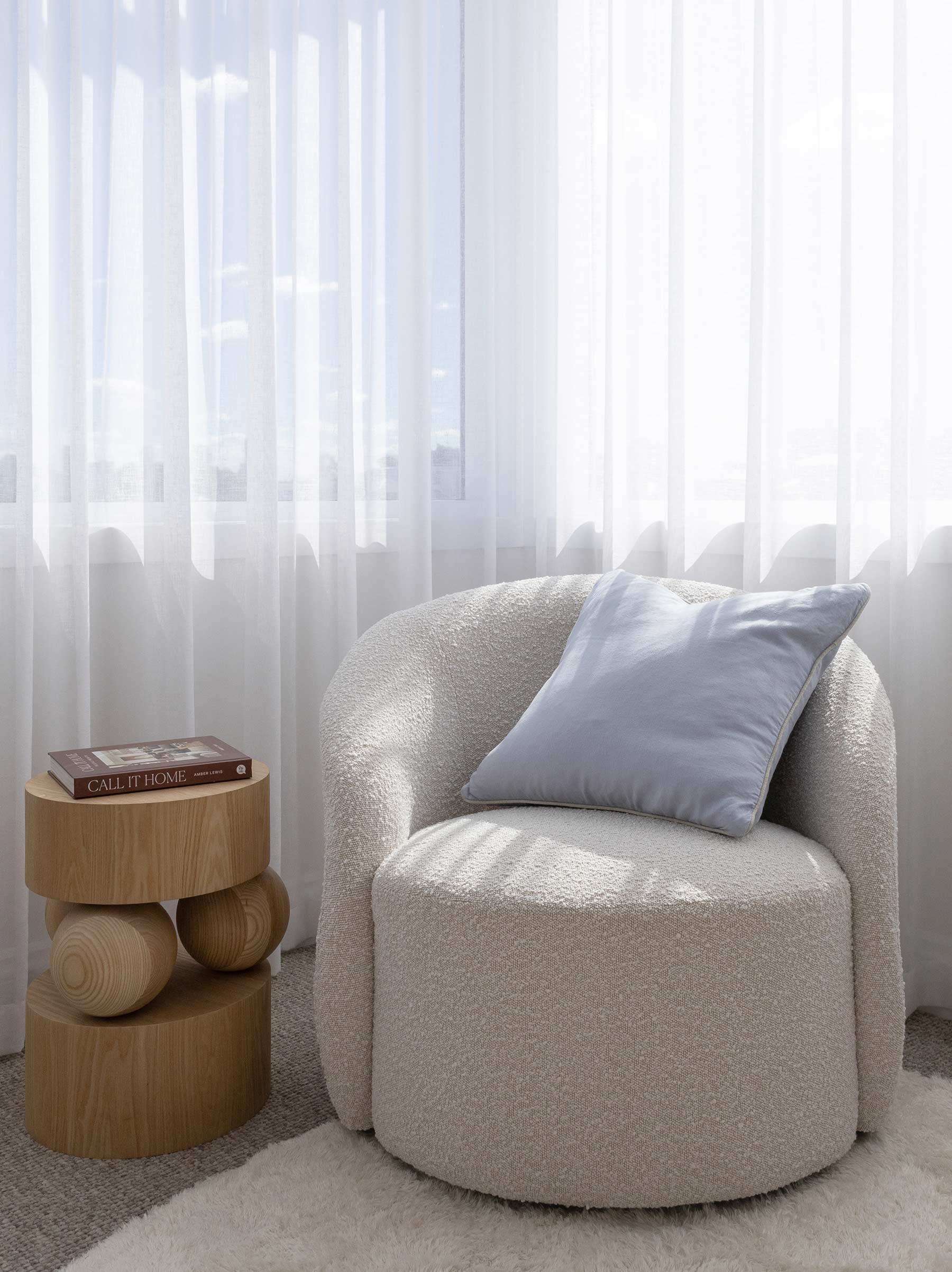 Piper Linen 55cm Cushion Powder Blue