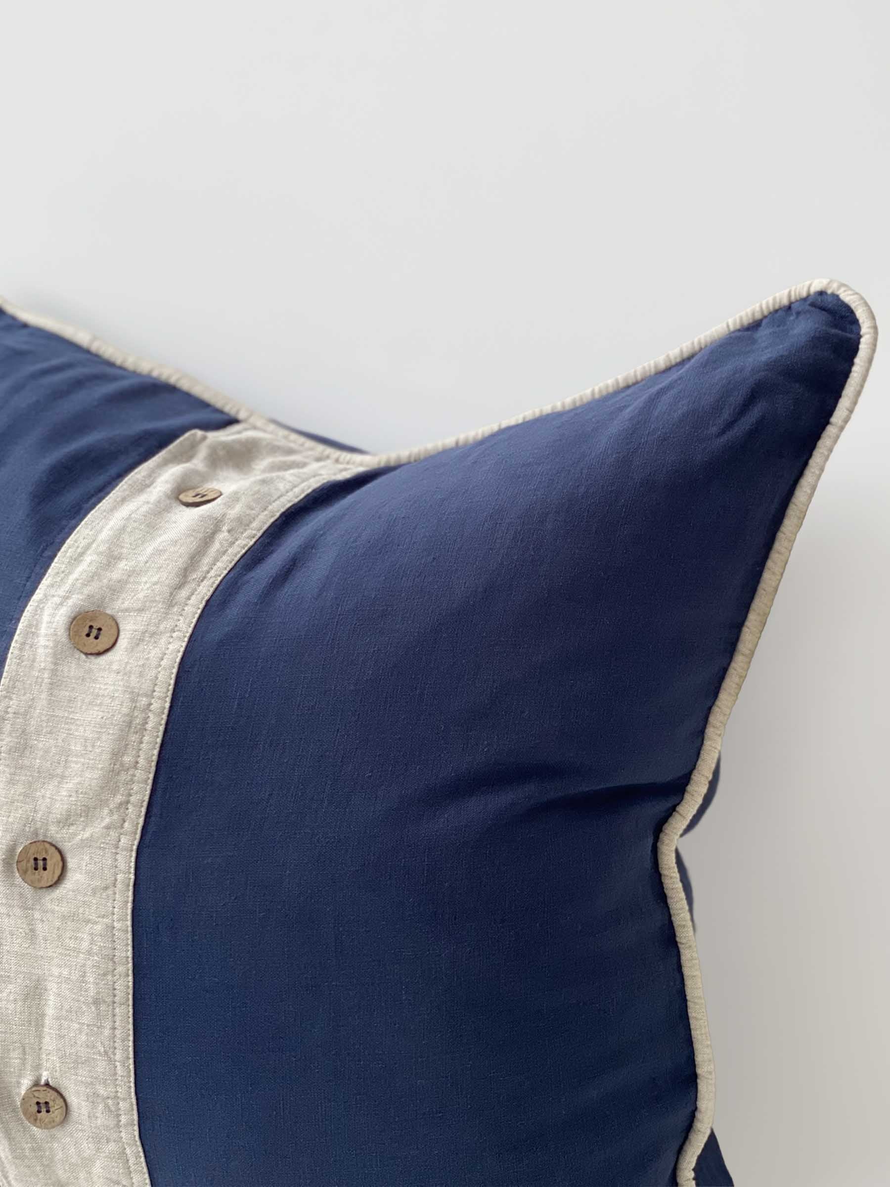 Piper Linen Cushion Navy