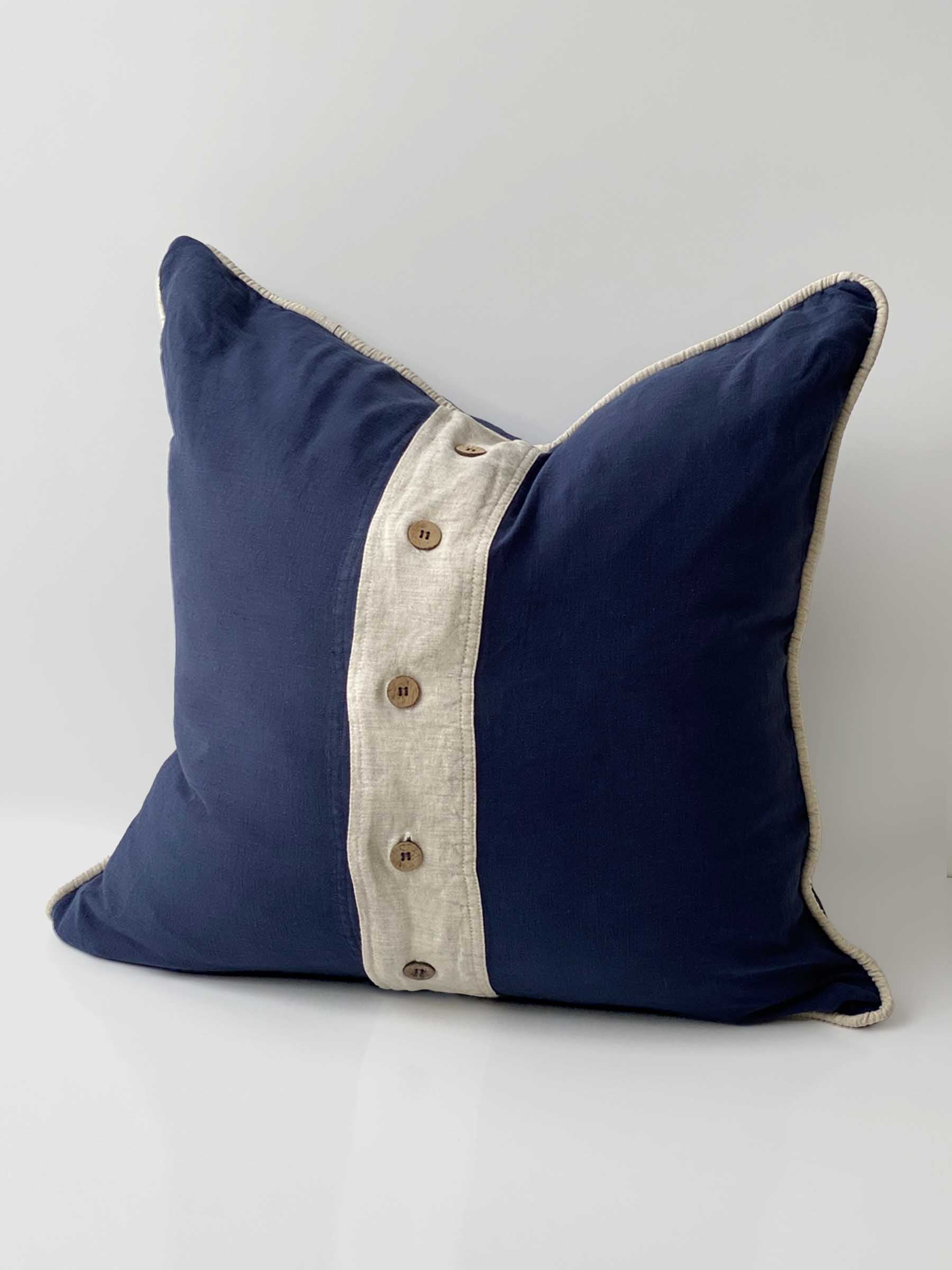 Piper Linen Cushion Navy