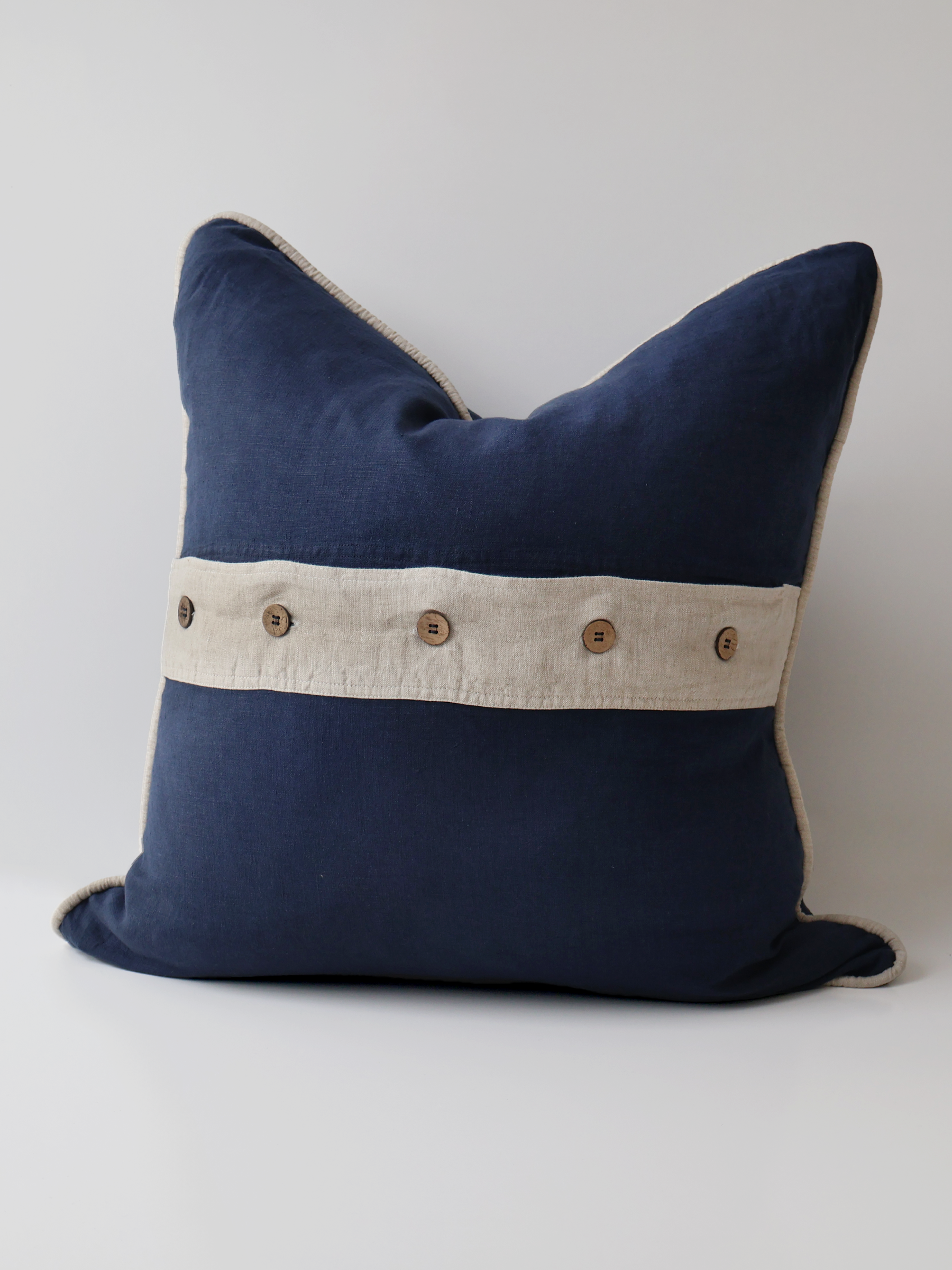 Piper Linen Cushion Navy