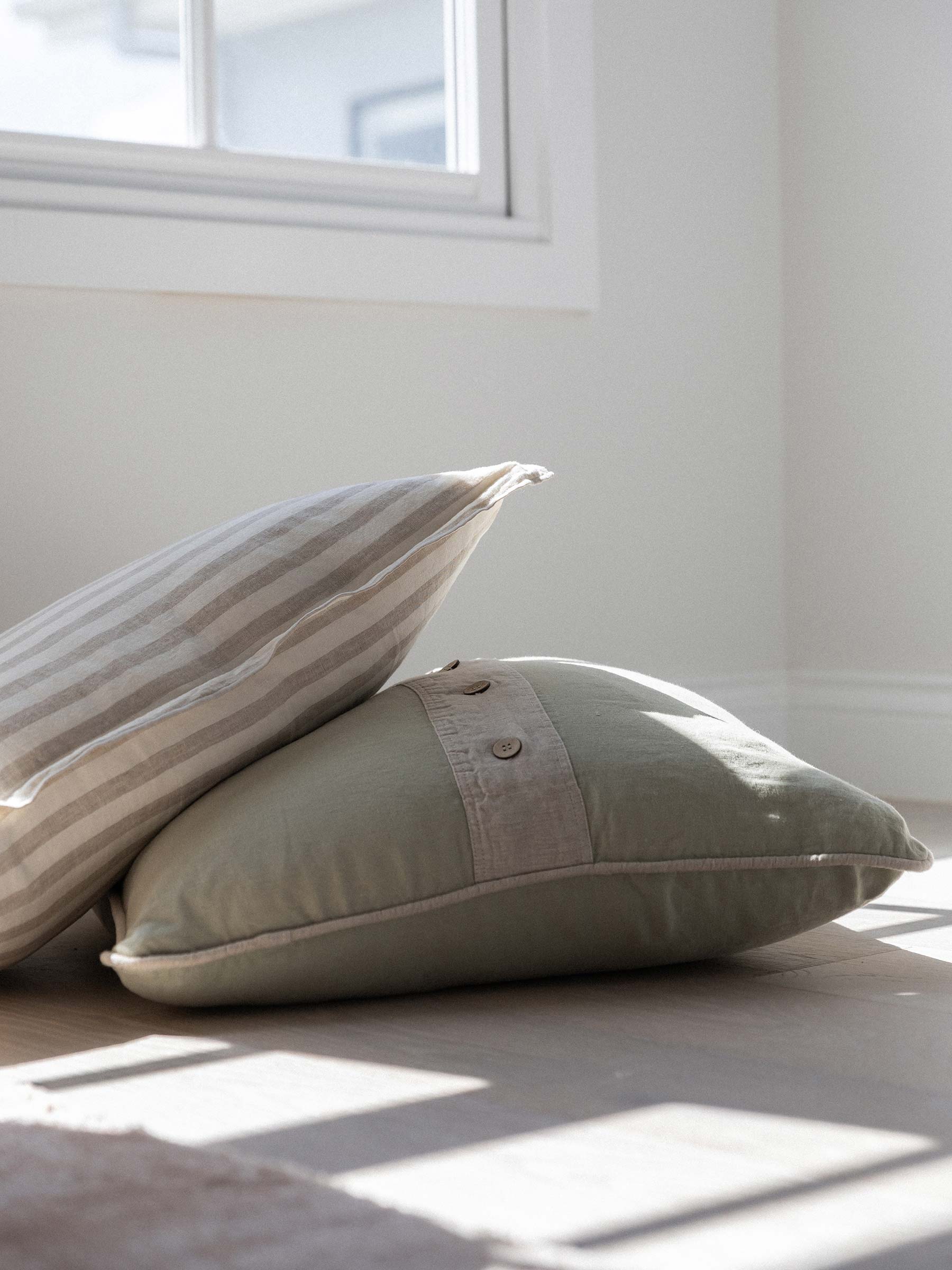 Piper Linen Cushion Gumleaf