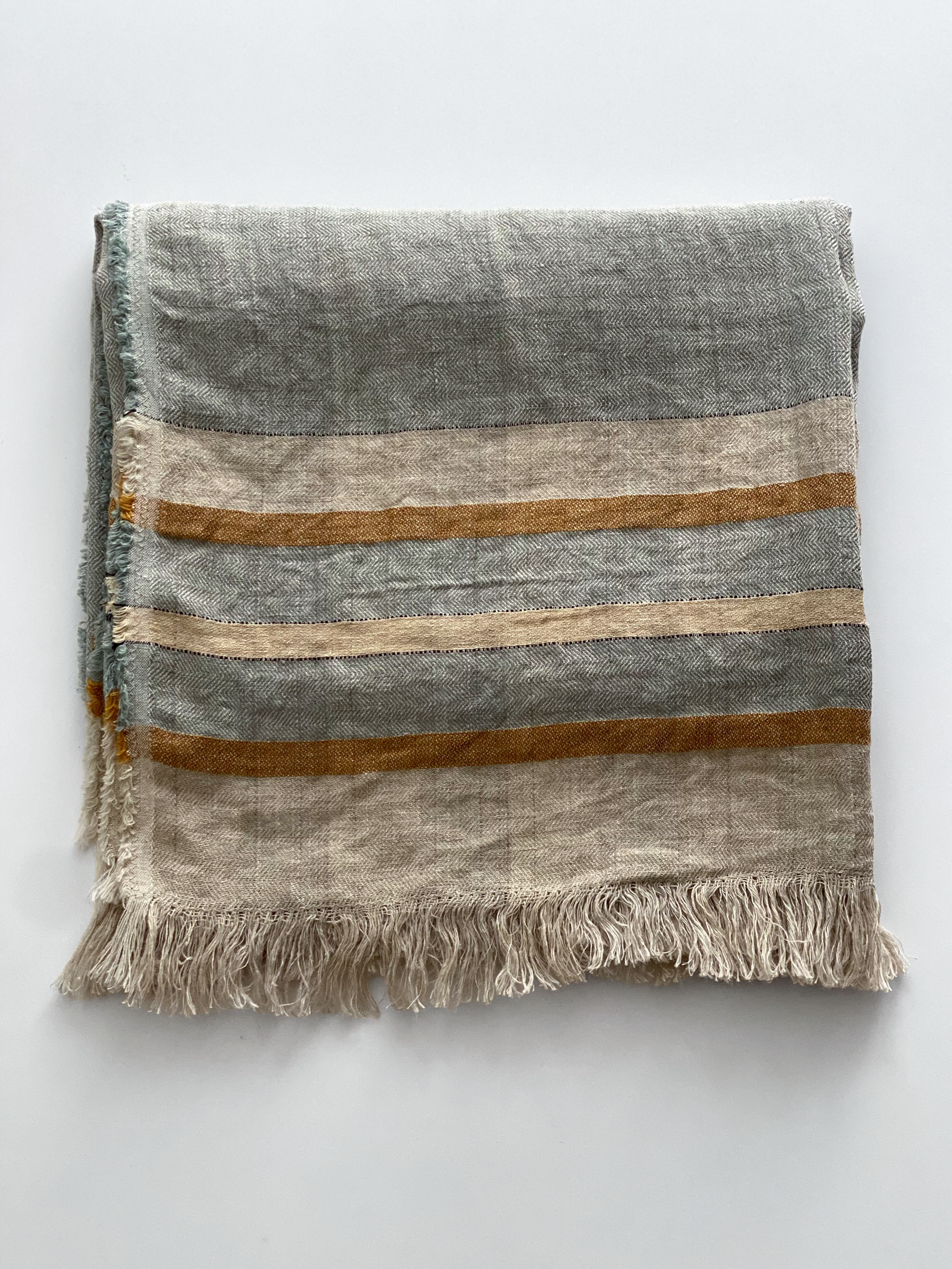 Arlo Woven Stripe Throw Seagrass