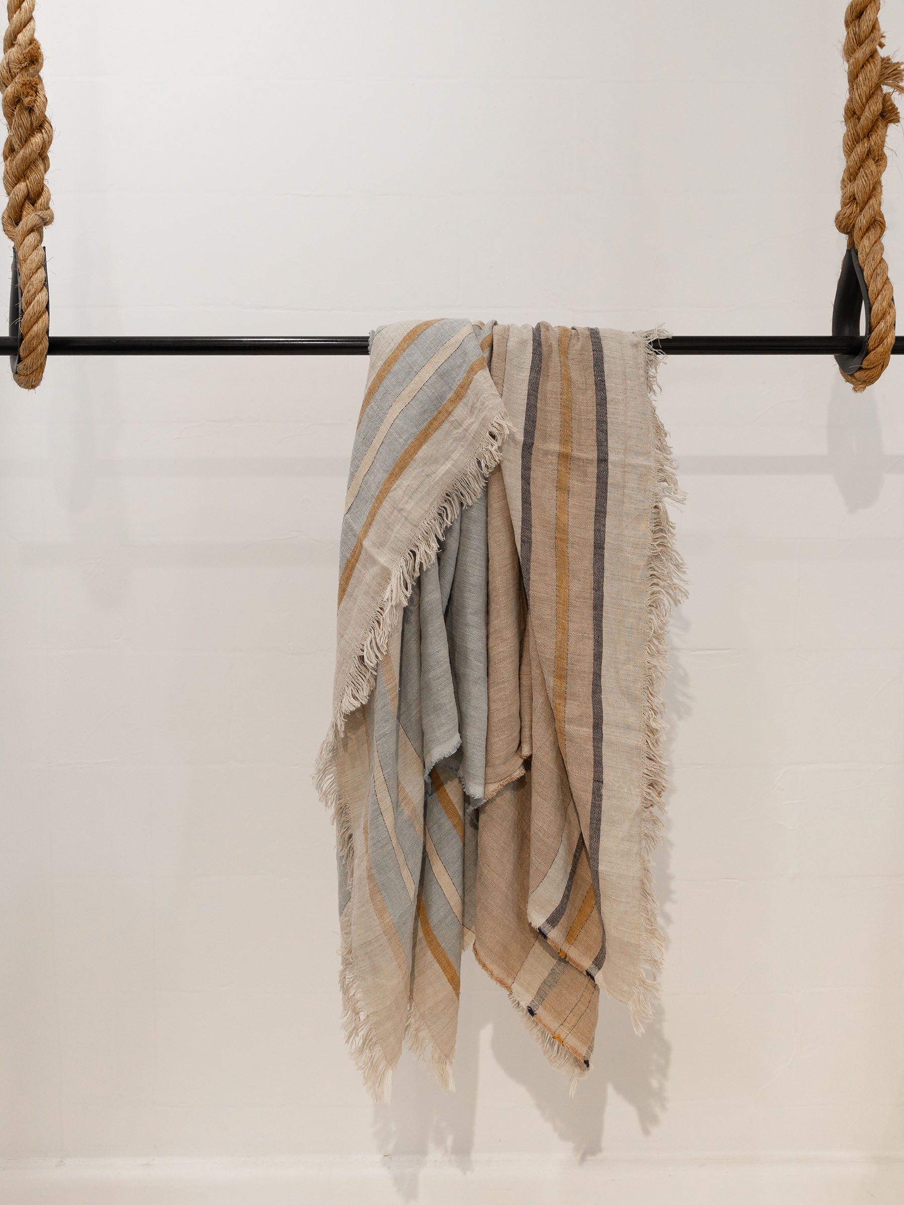 Arlo Woven Stripe Throw Seagrass