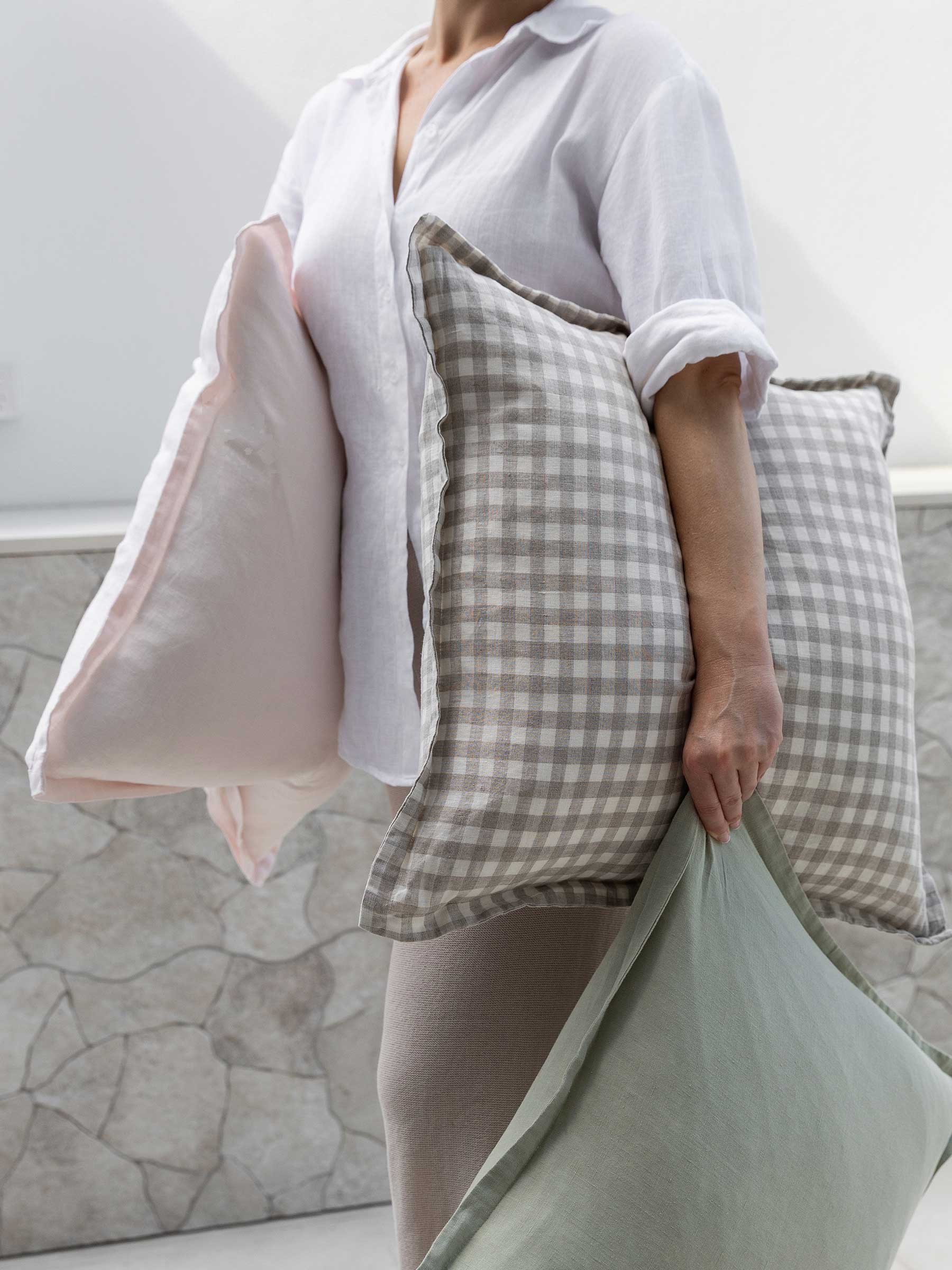 Felix Linen Cushion Blush
