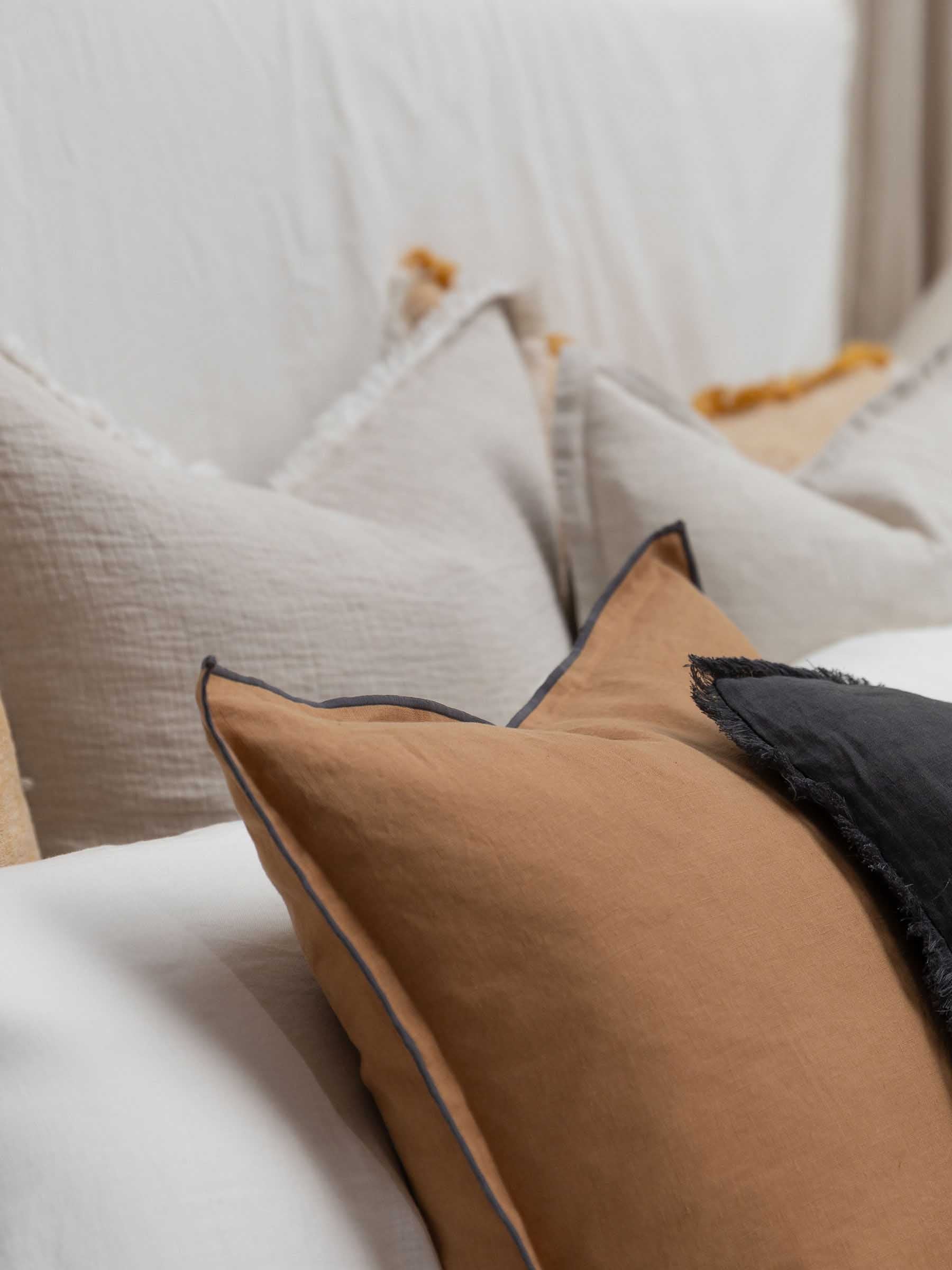 Harlow Linen Cushion Butterscotch