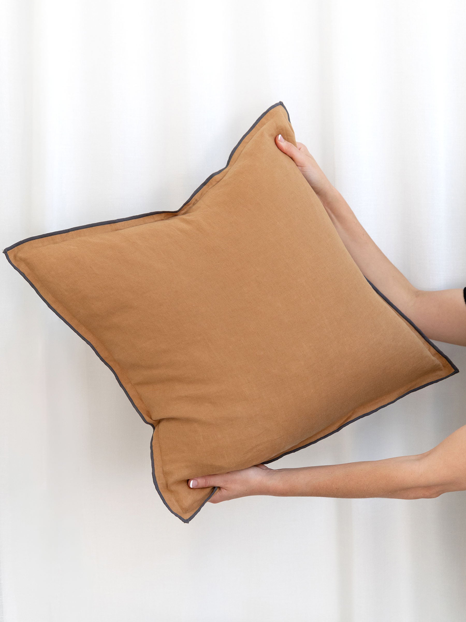 Harlow Linen Cushion Butterscotch