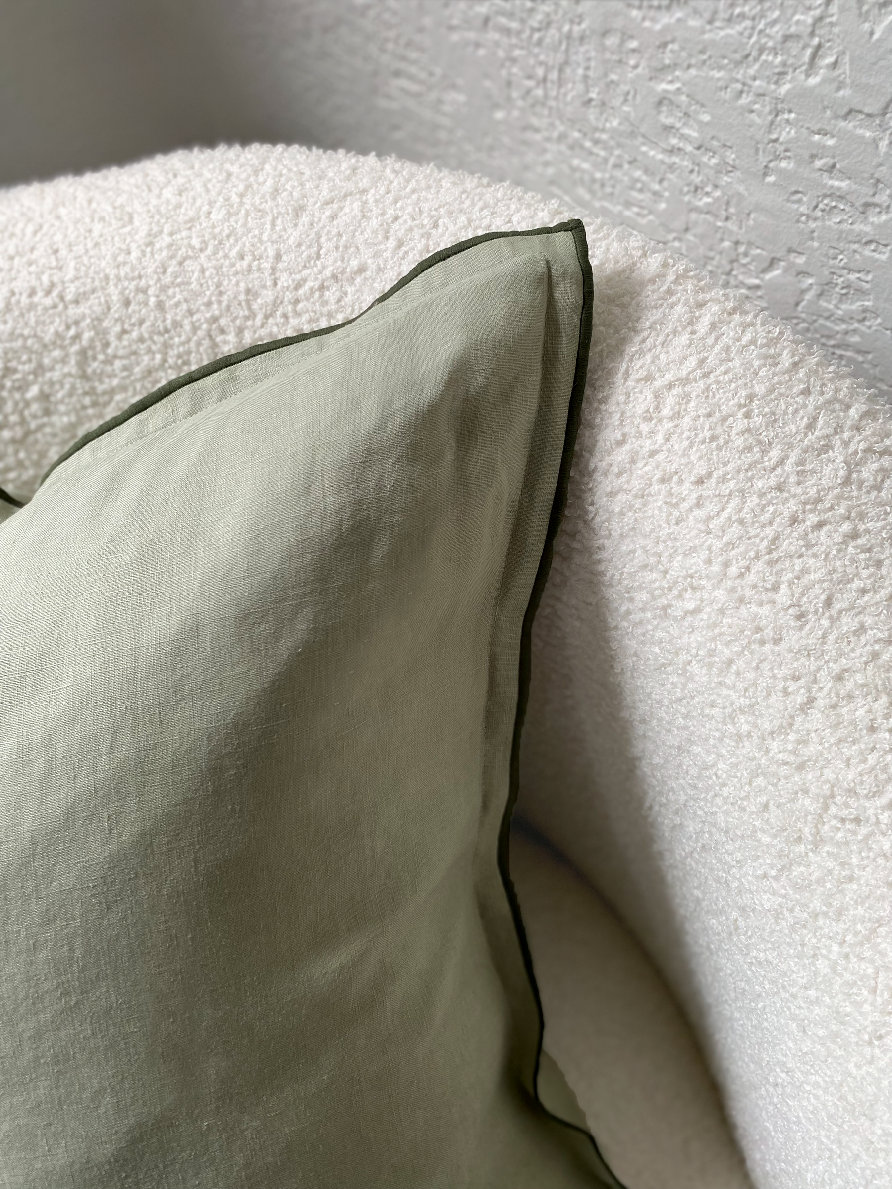 Harlow Linen Cushion Gumleaf