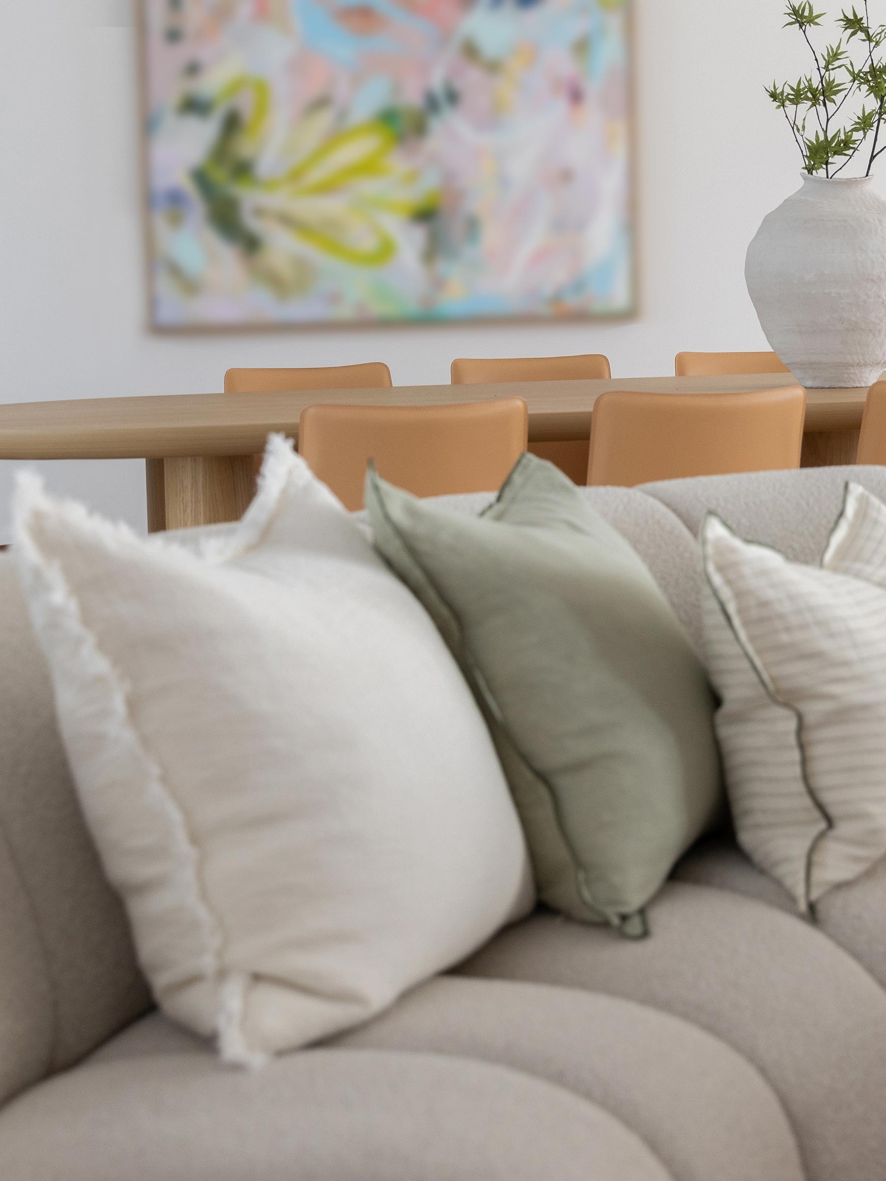 Harlow Linen Cushion Gumleaf
