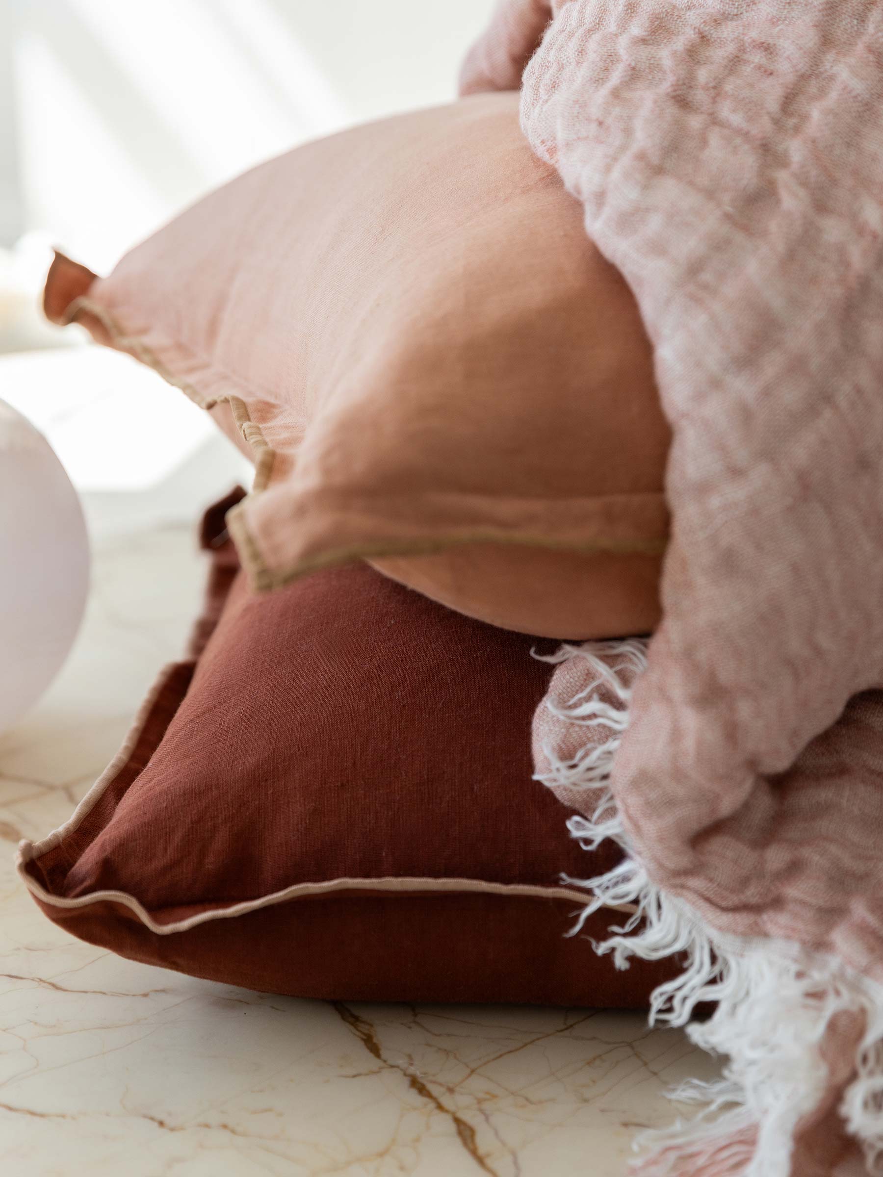 Harlow Linen Cushion Clay