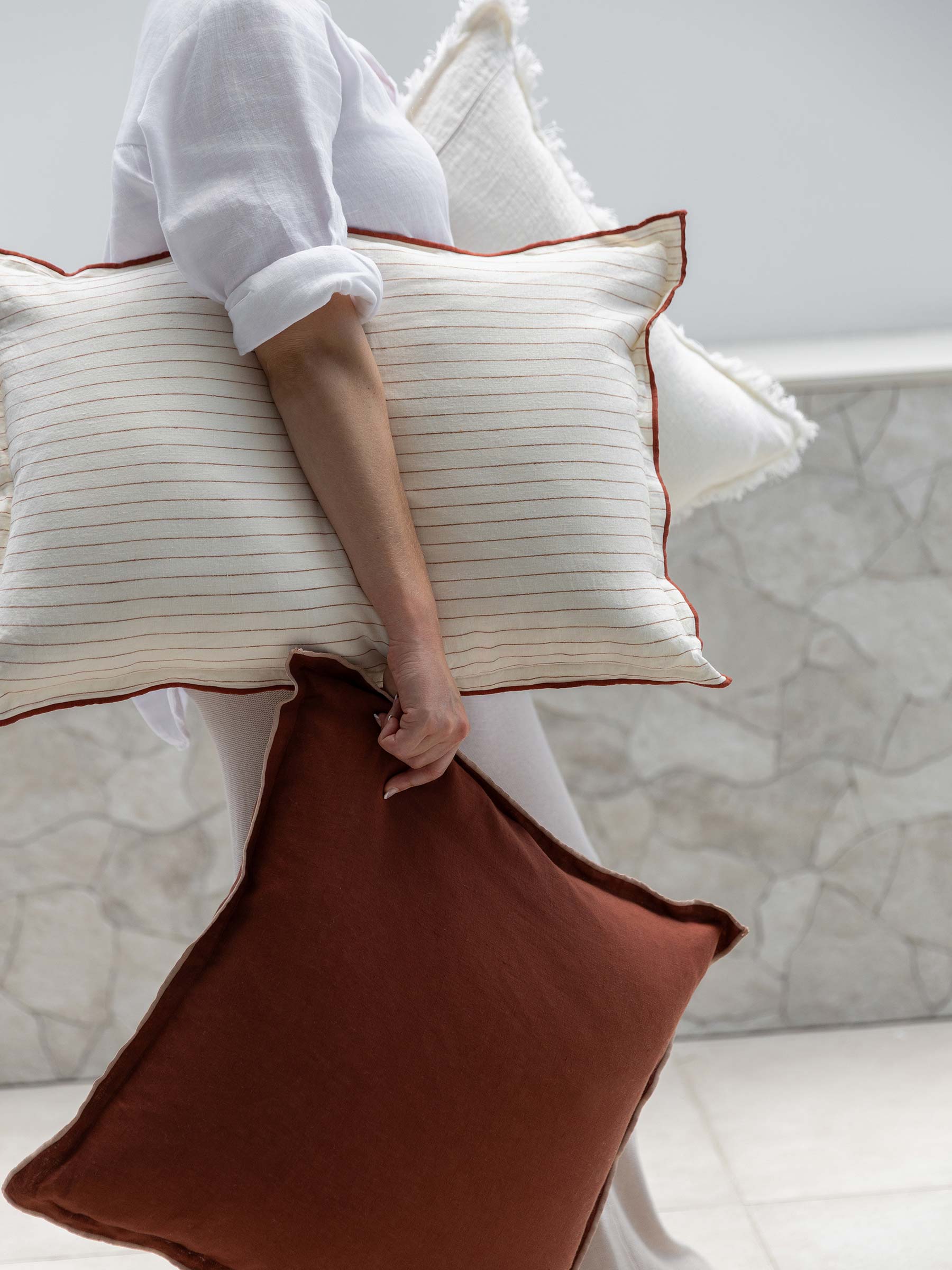 Harlow Linen Cushion Merlot