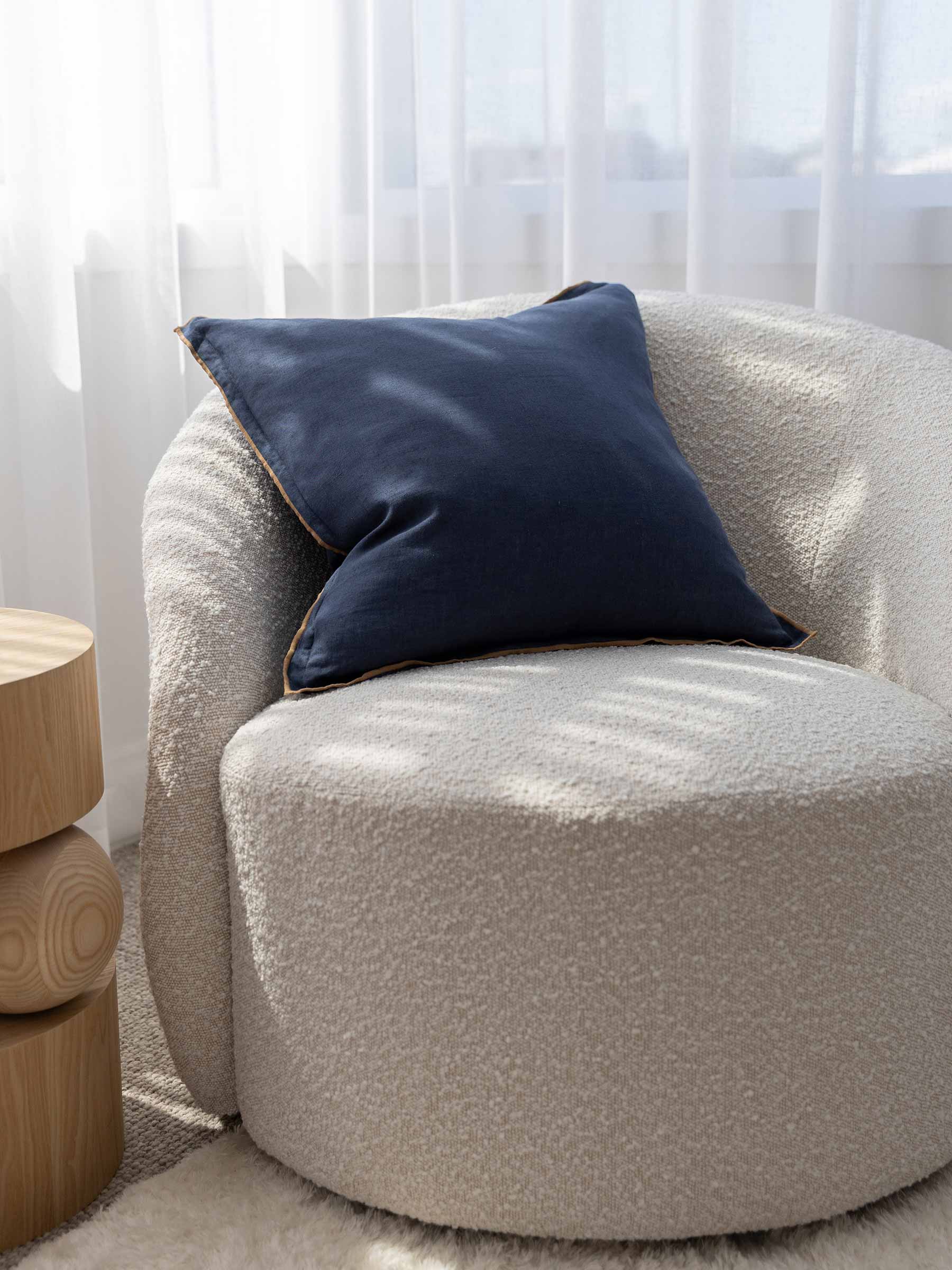 Harlow Linen Cushion Navy