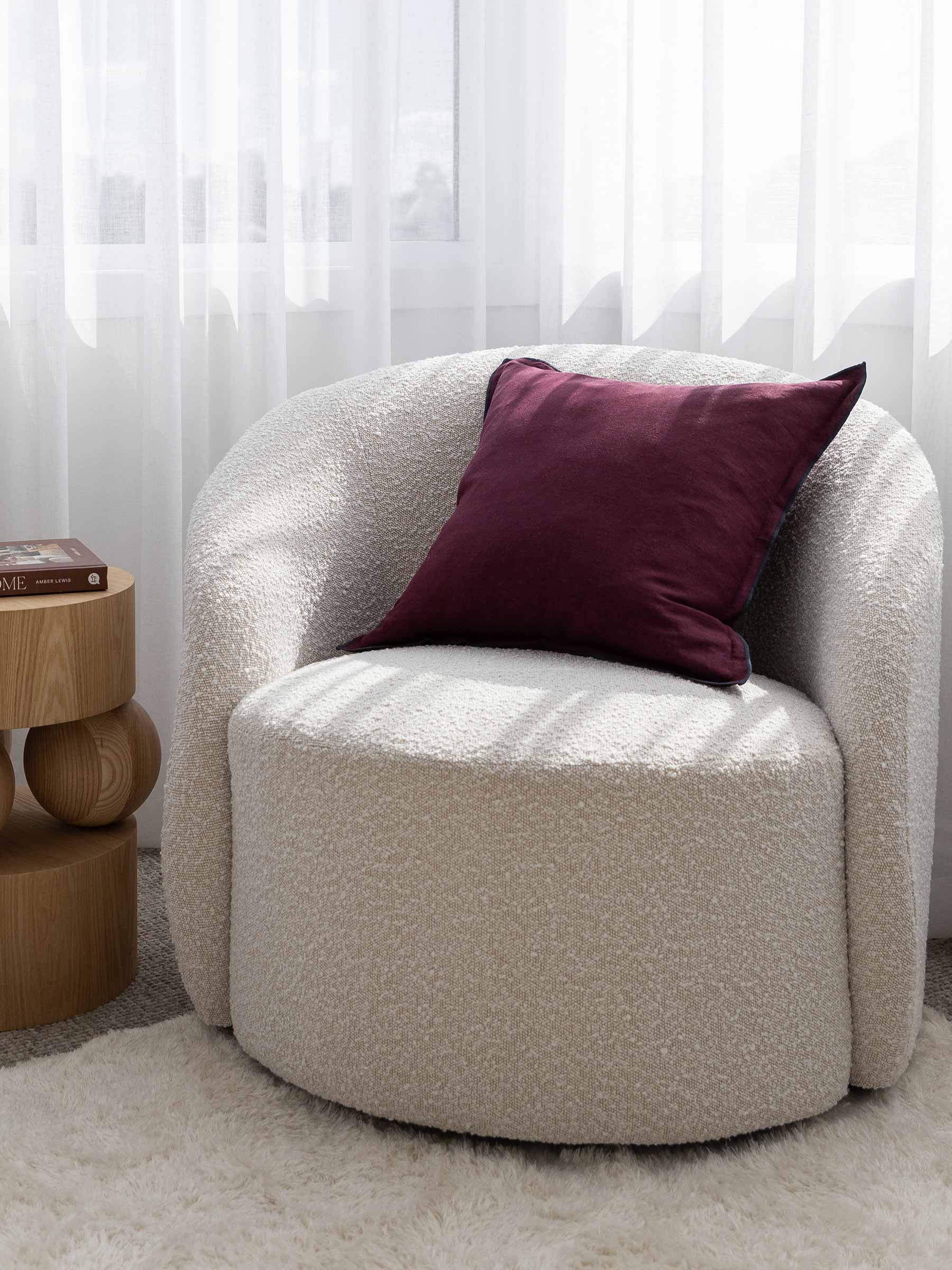 Harlow Linen Cushion Plum Noir
