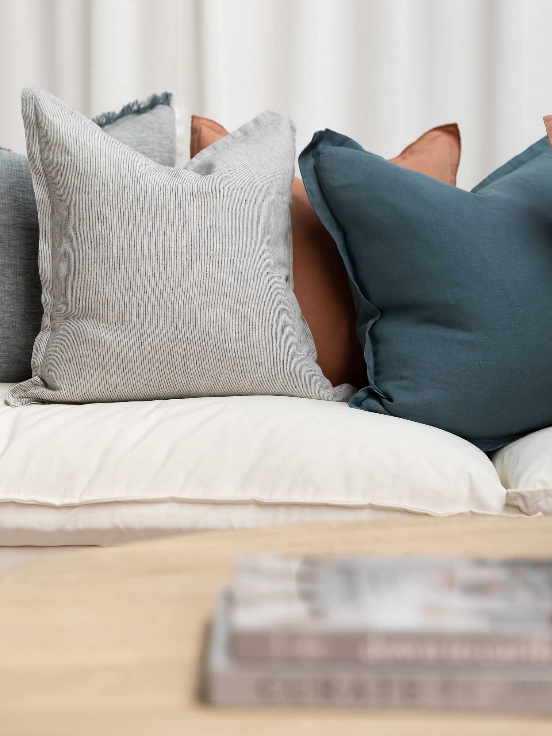 Hudson Linen Cushion Pinstripe