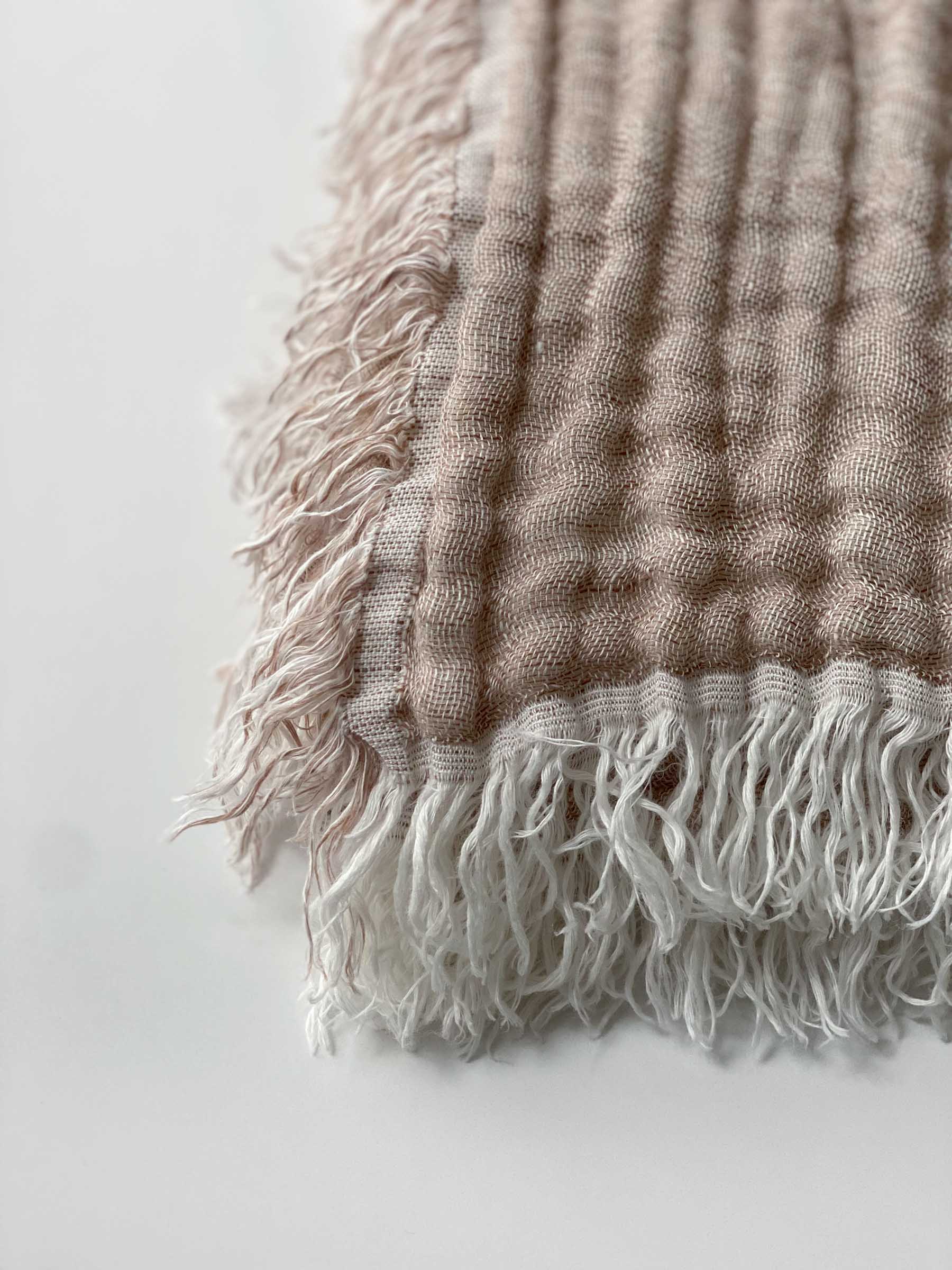 Lia Muslin Linen Throw Two Tone Mocha